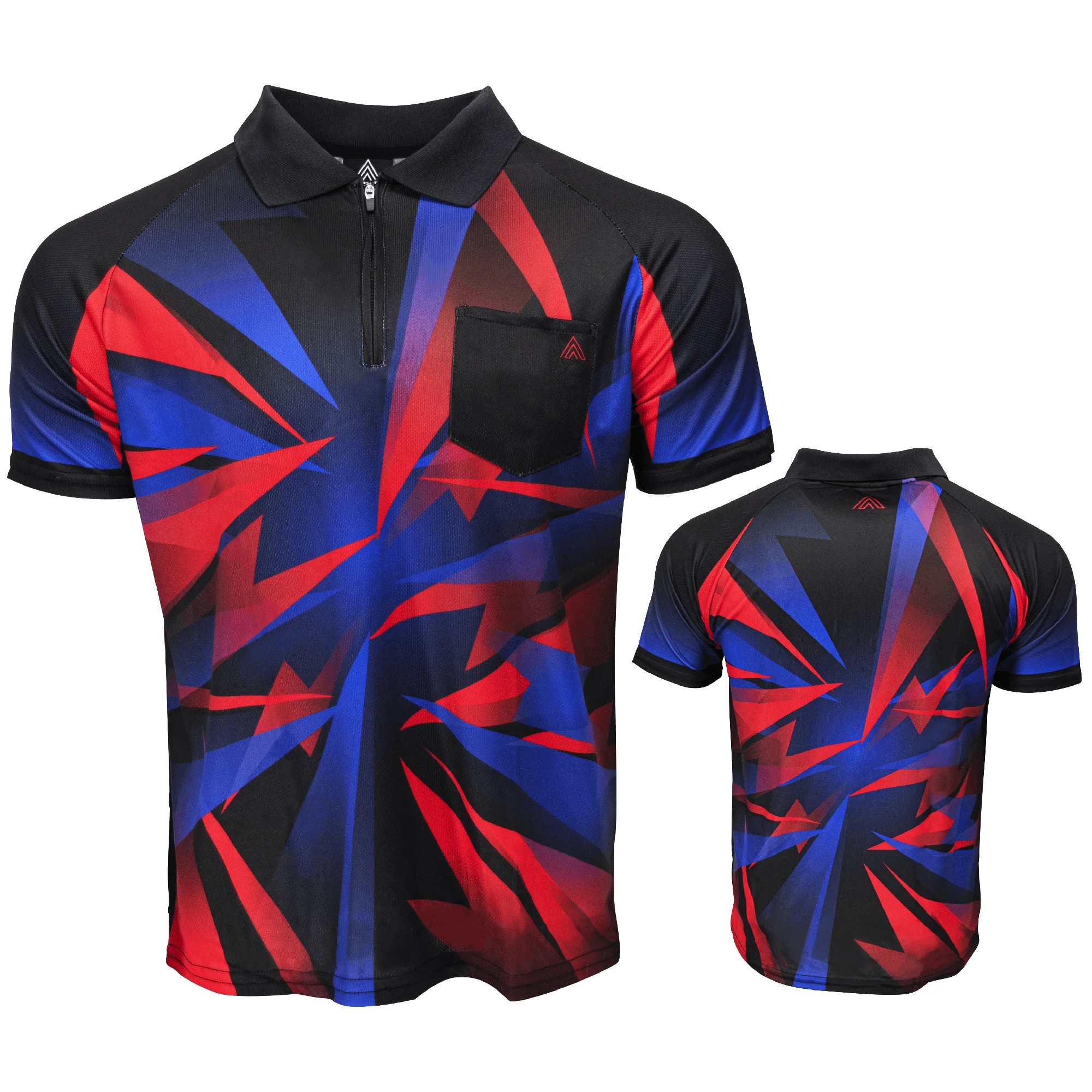 *Arraz Shard Dart Shirt - with Pocket - Black & Blue - Red - Image 3