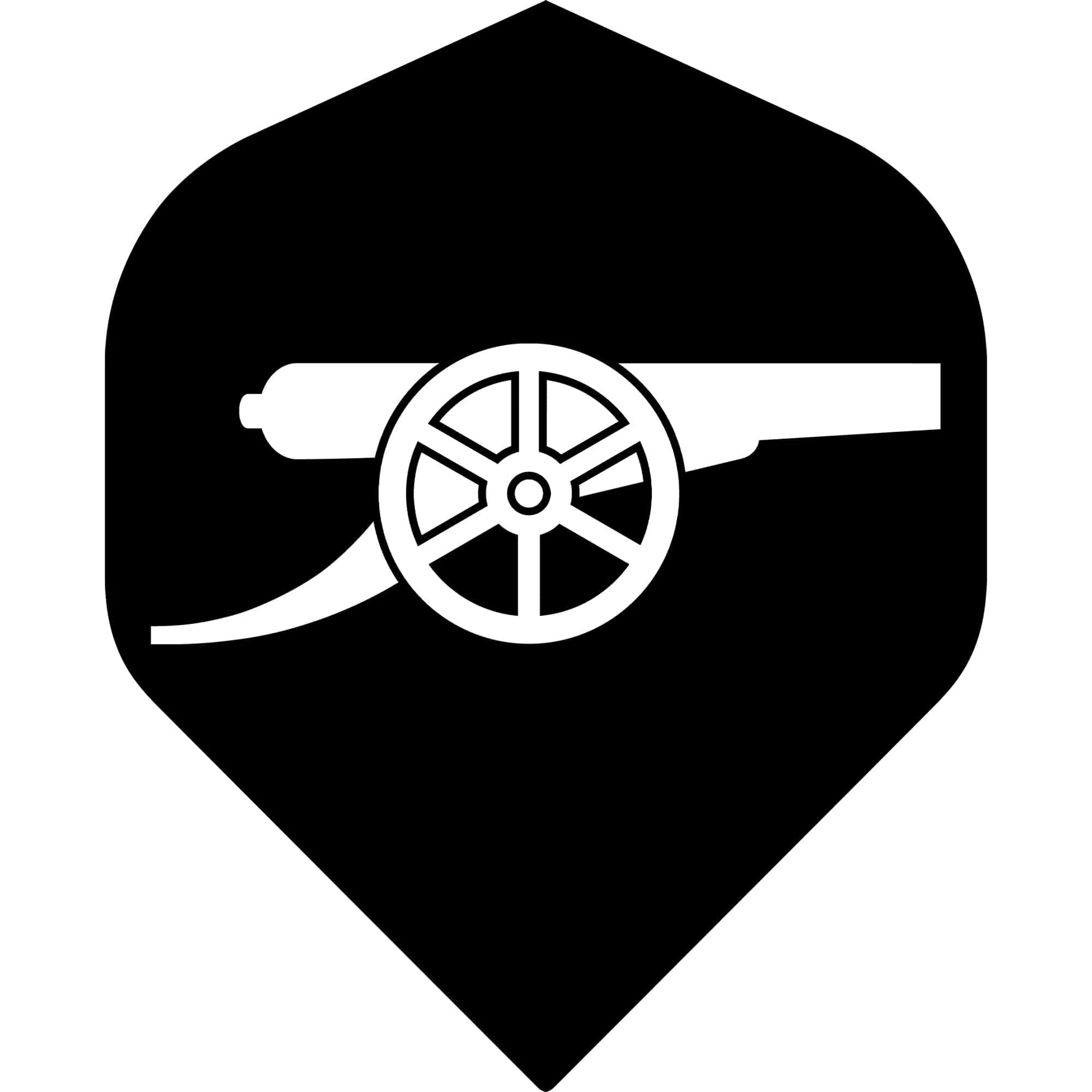 Arsenal FC Dart Flights - Official Licensed - No2 - Std - The Gunners - F2 - Black - 2 Sided Mono - Image 2