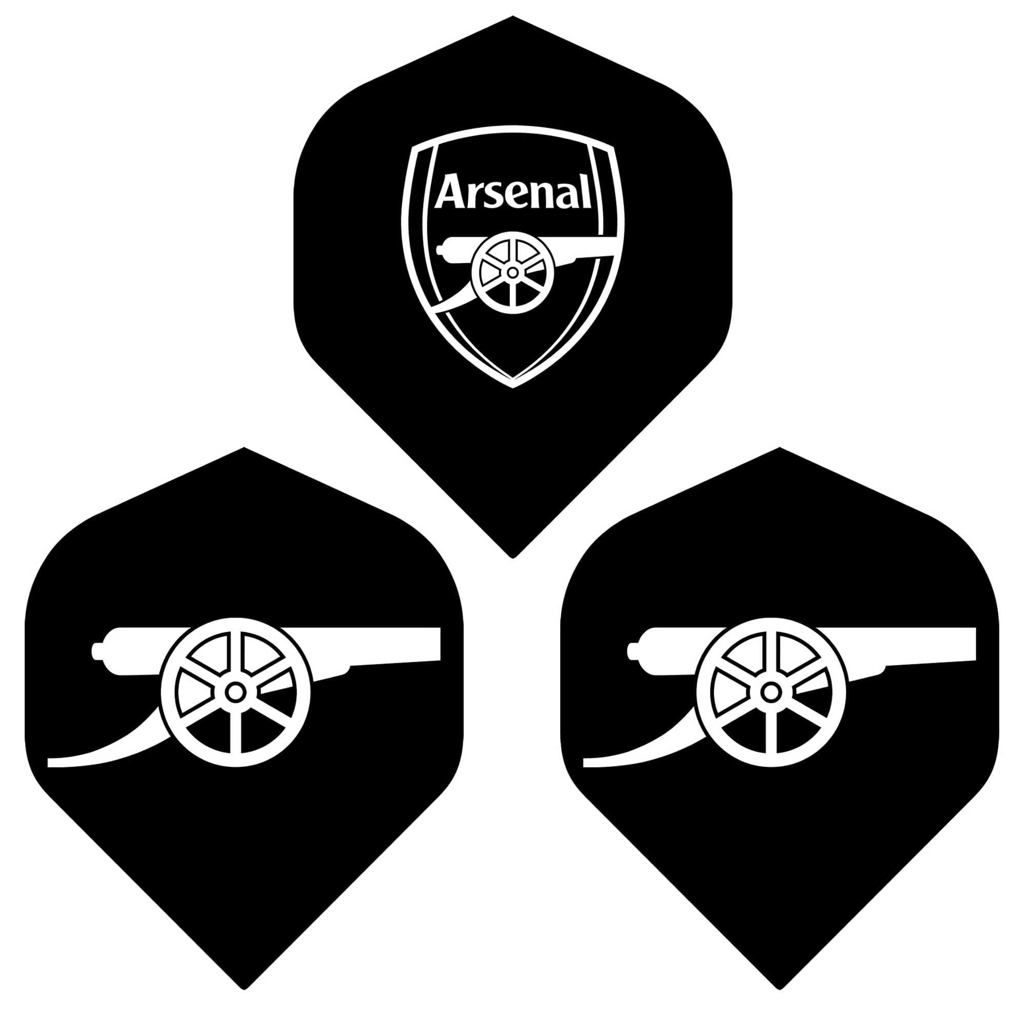 Arsenal FC Dart Flights - Official Licensed - No2 - Std - The Gunners - F2 - Black - 2 Sided Mono - Image 3