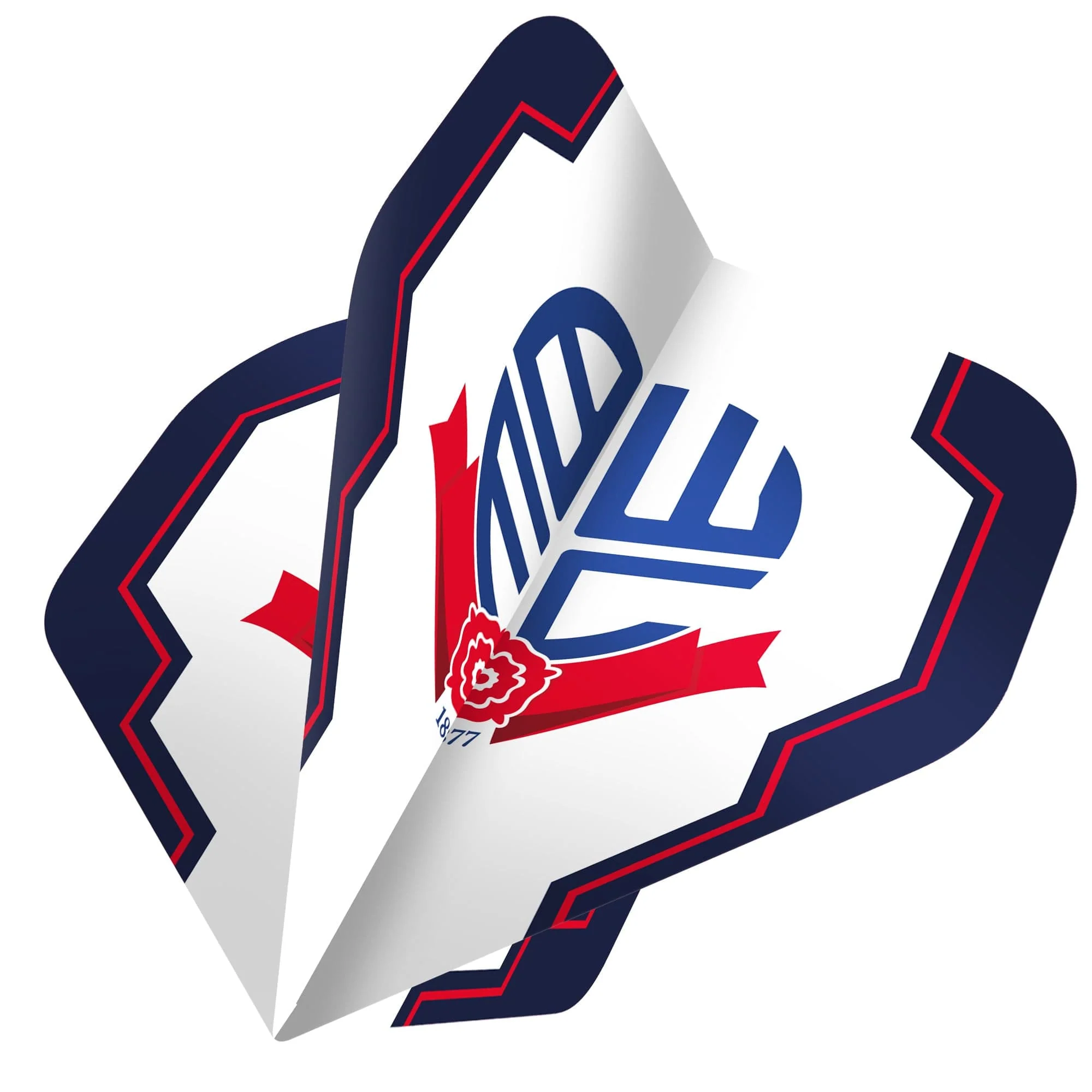 Bolton Wanderers Dart Flights - 100 Micron - No2 - Std - BWFC - F1 - Logo with Blue Trim - Image 2
