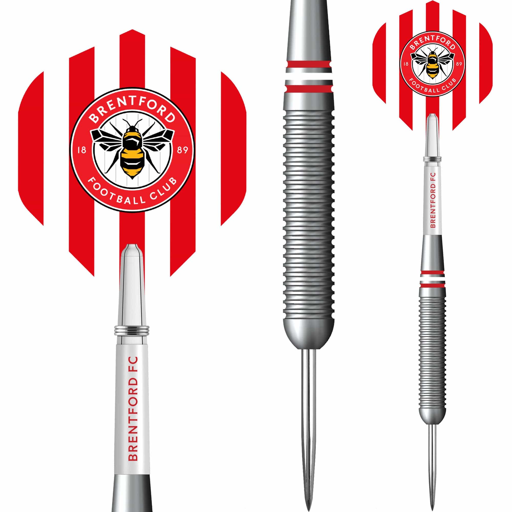 Brentford FC - Official Licensed - The Bees - Steel Tip Darts - Brass - 22g - Image 2