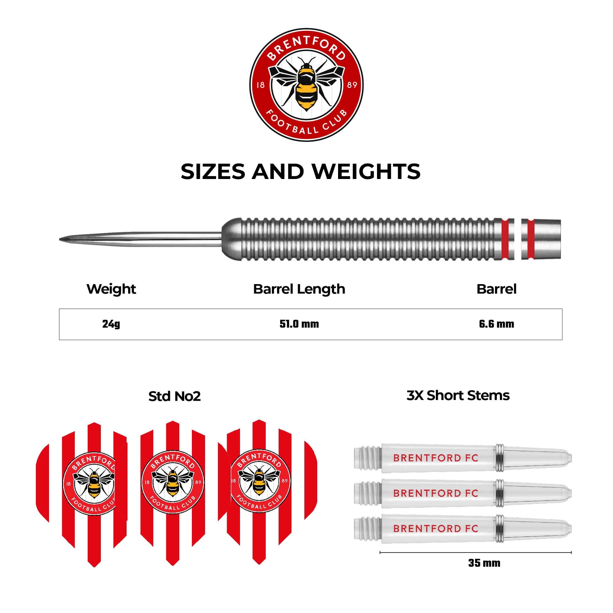 Brentford FC - Official Licensed - The Bees - Steel Tip Darts - Tungsten - 24g - Image 4
