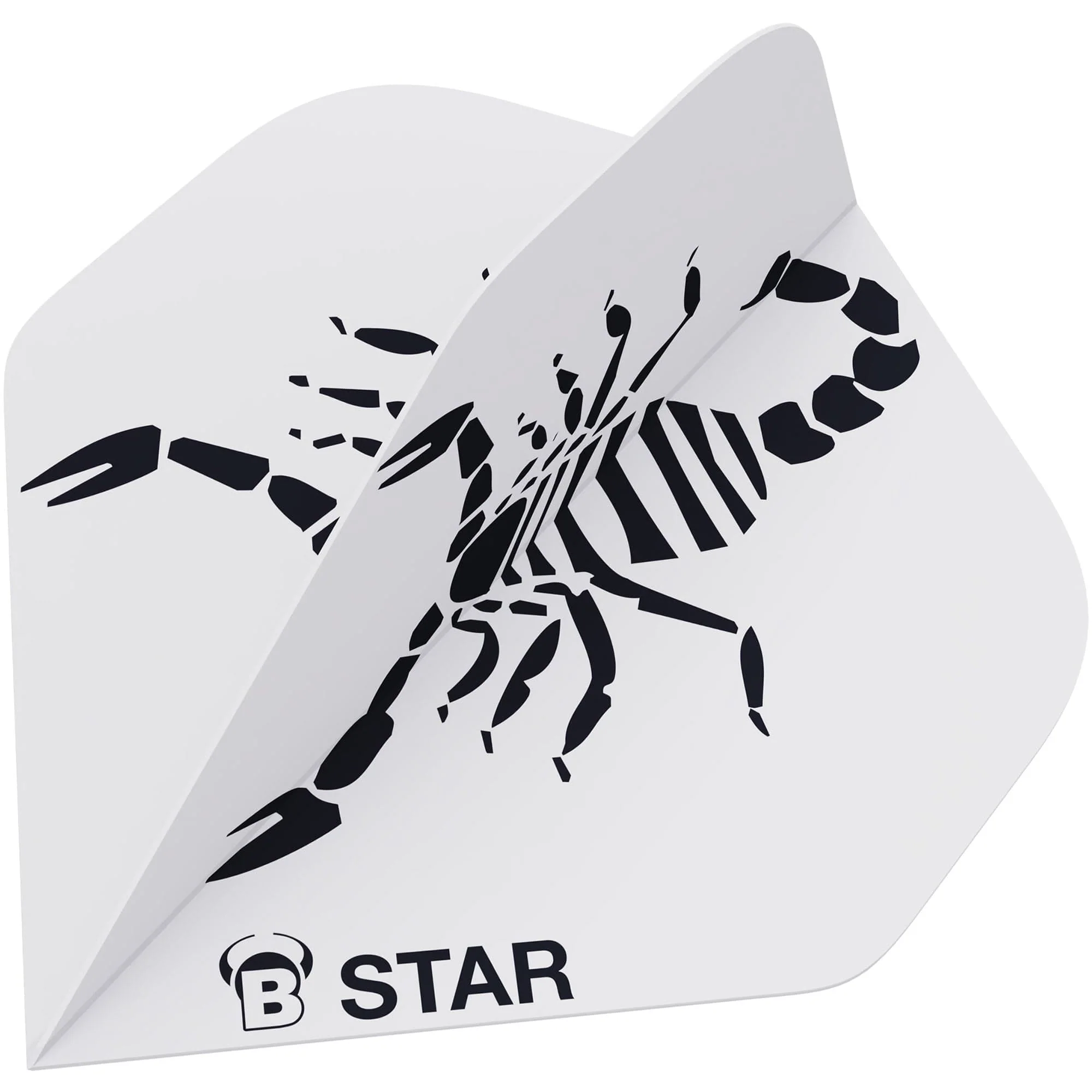 BULL'S B-Star Dart Flights - 100 Micron - A-Std - Scorpion - White - Image 2