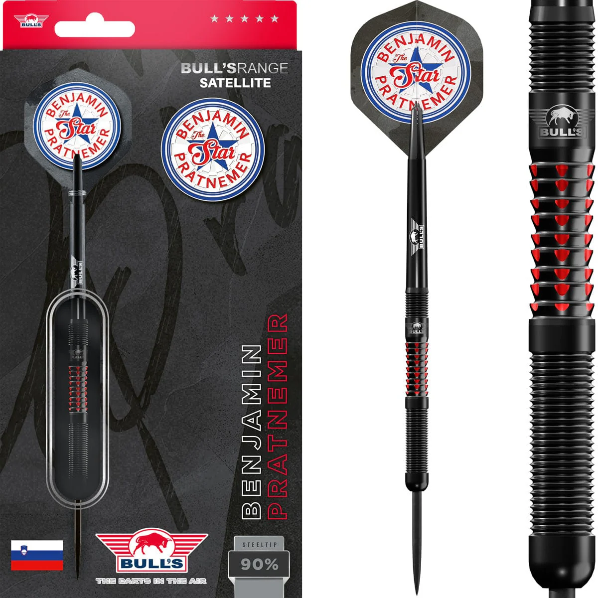 Bulls Benjamin Pratnemer Darts - Steel Tip - 90% Tungsten - 20g