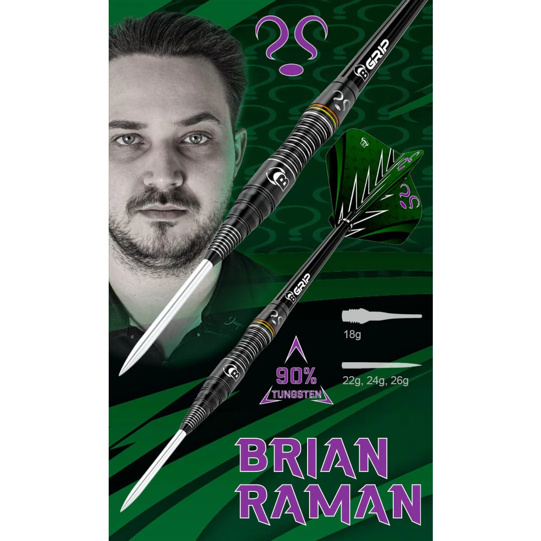 BULL'S Brian Raman Darts - Steel Tip - 90% Tungsten - Black Titanium - Image 6