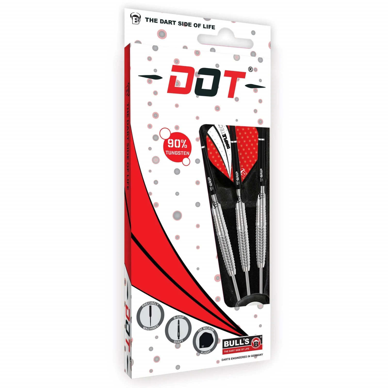 BULL'S Dot D1 Darts - Steel Tip - 90% Tungsten - Rear Shark - Image 3