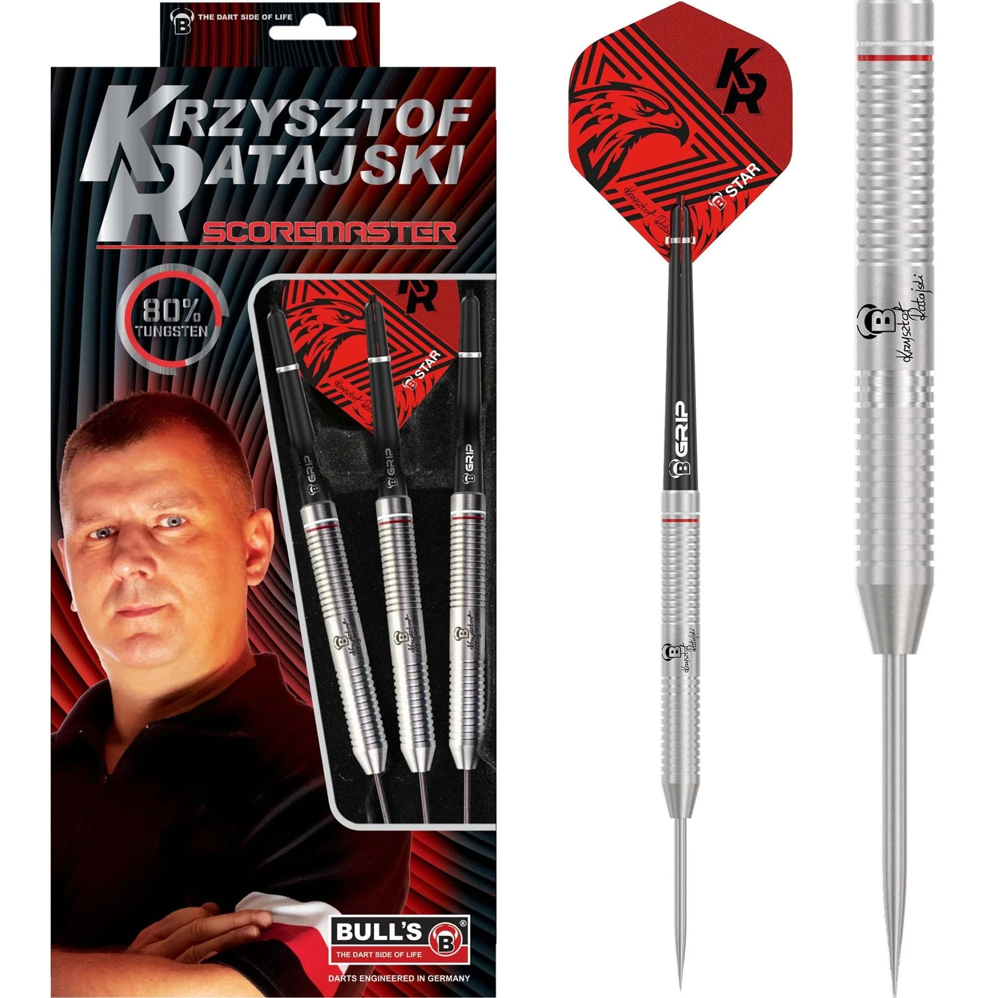 BULL'S Krzysztof Ratajski Darts - Steel Tip - The Polish Eagle - Scoremaster