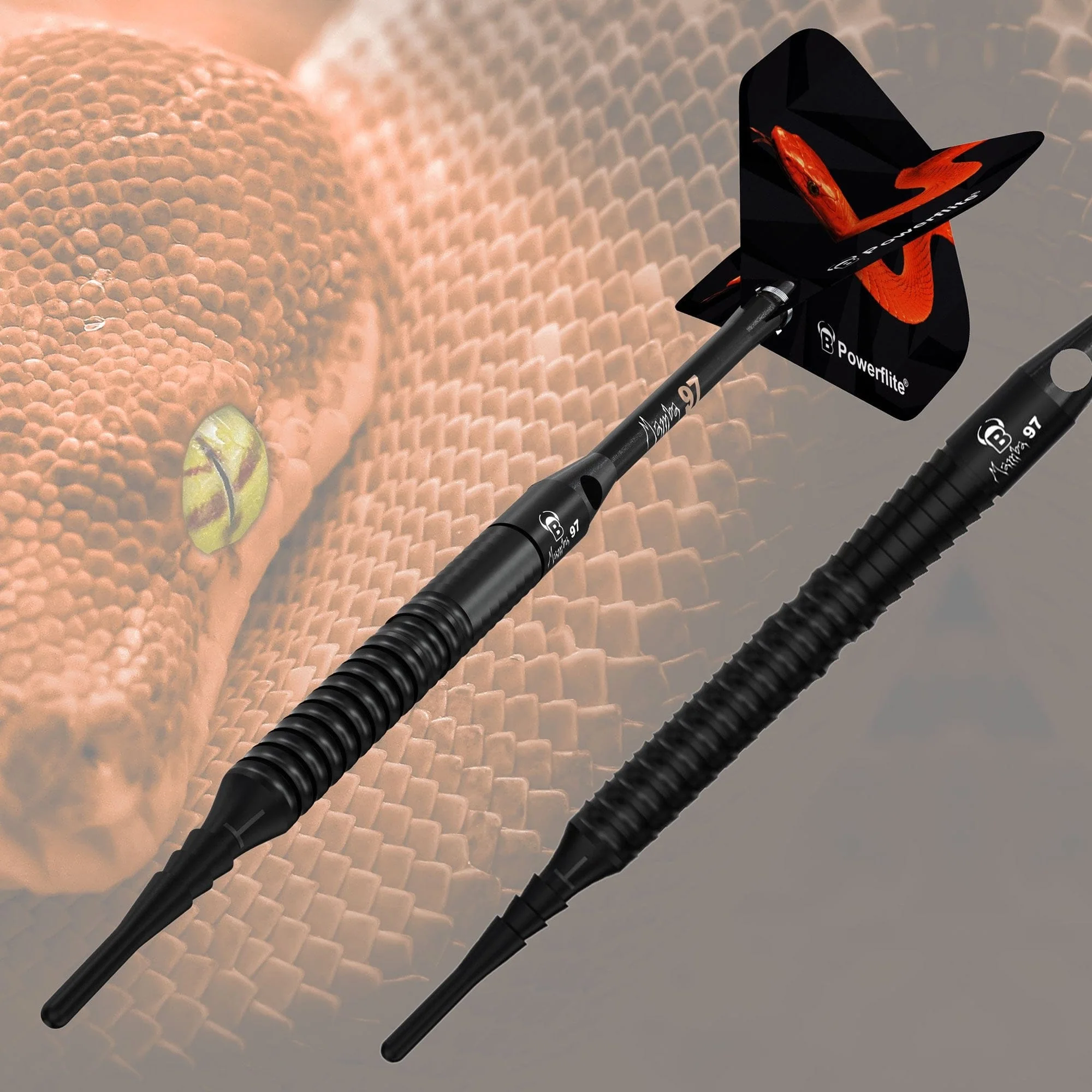 BULL'S Mamba 97 Darts - Soft Tip - M6 - Black Titanium - Image 4