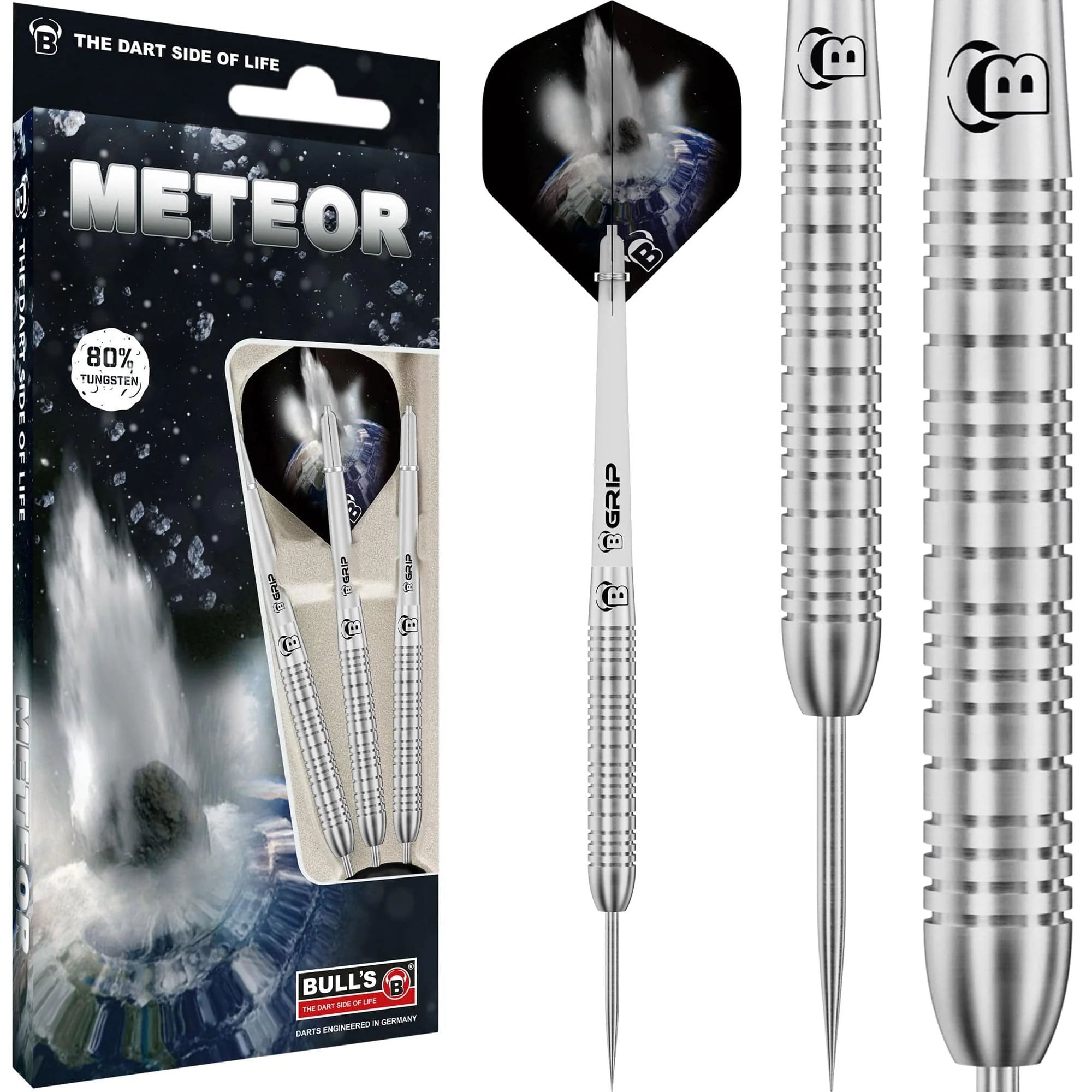 BULL'S Meteor Darts - Steel Tip - 80% Tungsten - MT4 - Ringed - Image 2