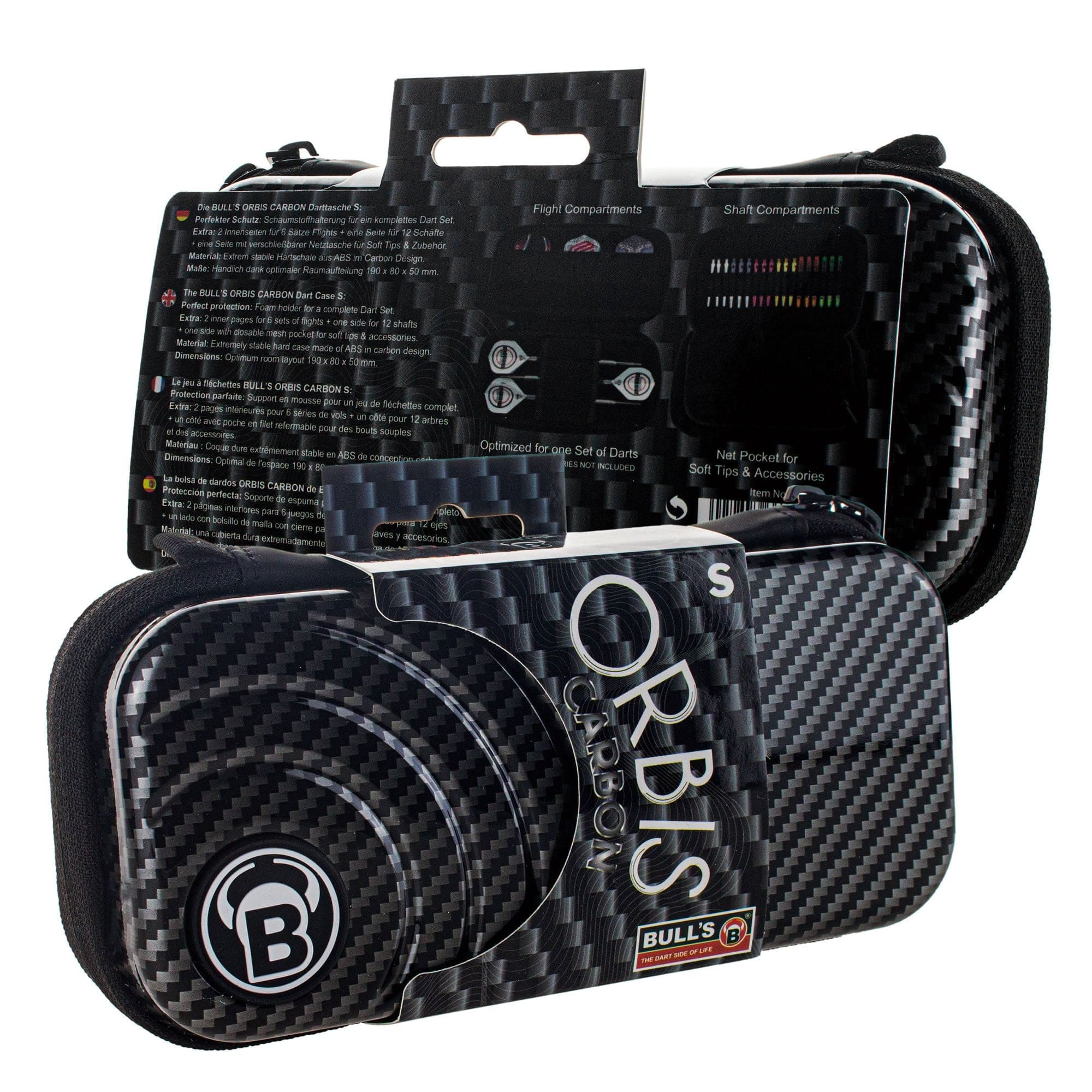 BULL'S Orbis Dart Case - Strong ABS Material - HS - S - Carbon - Grey - Image 4