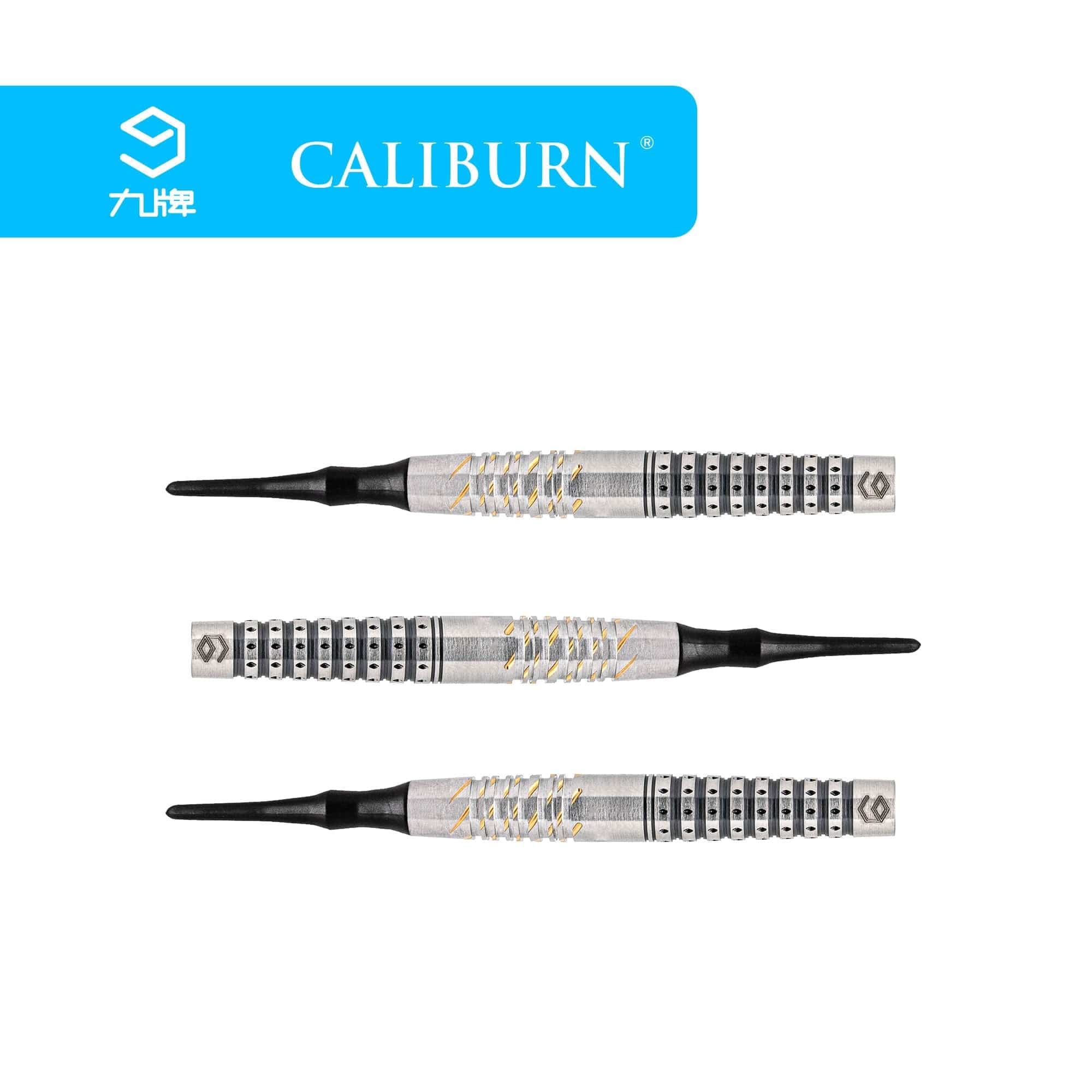 Caliburn Player Darts - Soft Tip - 90% - Silver & Gold - Han - Image 7