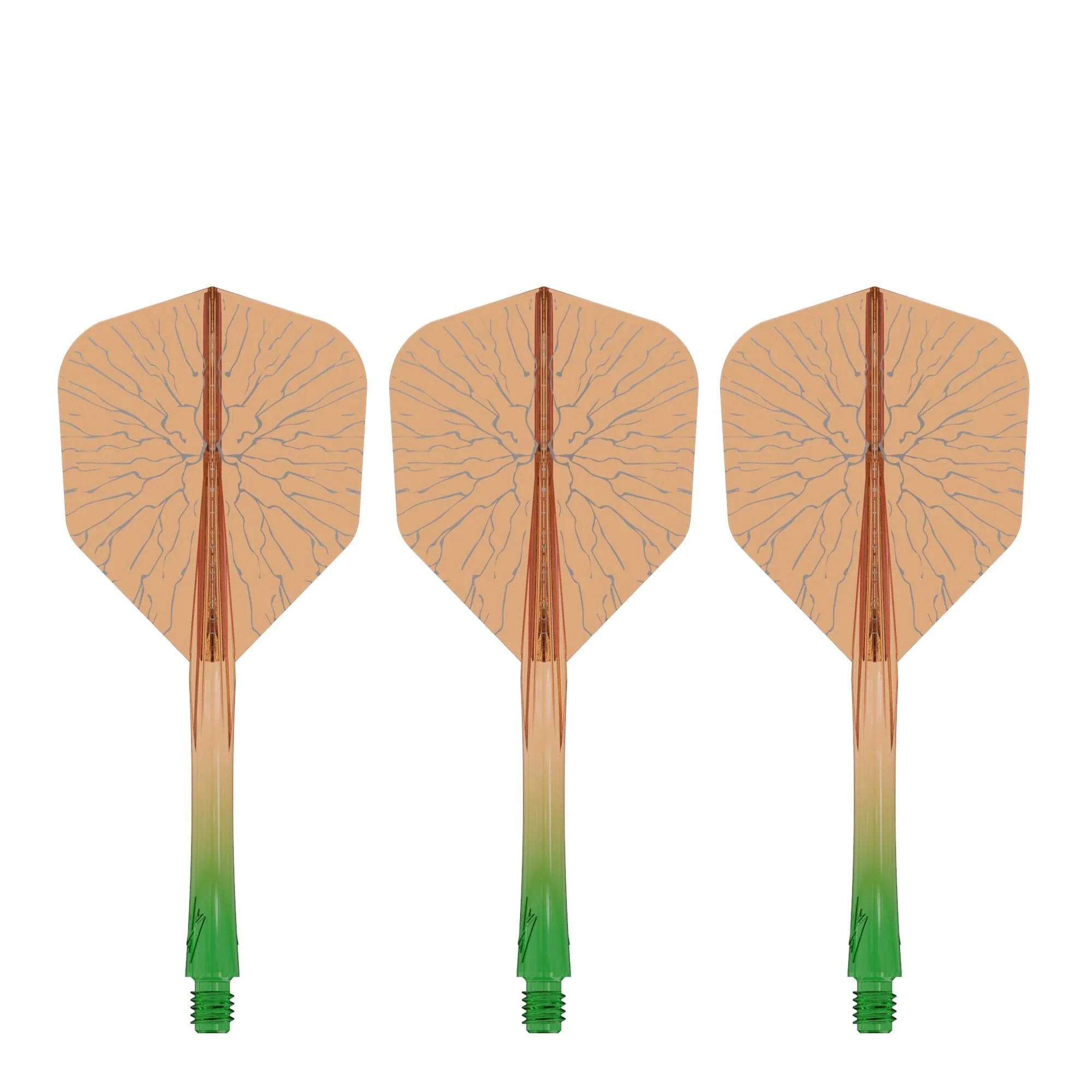 Caliburn SUP Flights - Moulded Shaft and Flight - Standard No6 - Crack - Green & Orange - Image 4