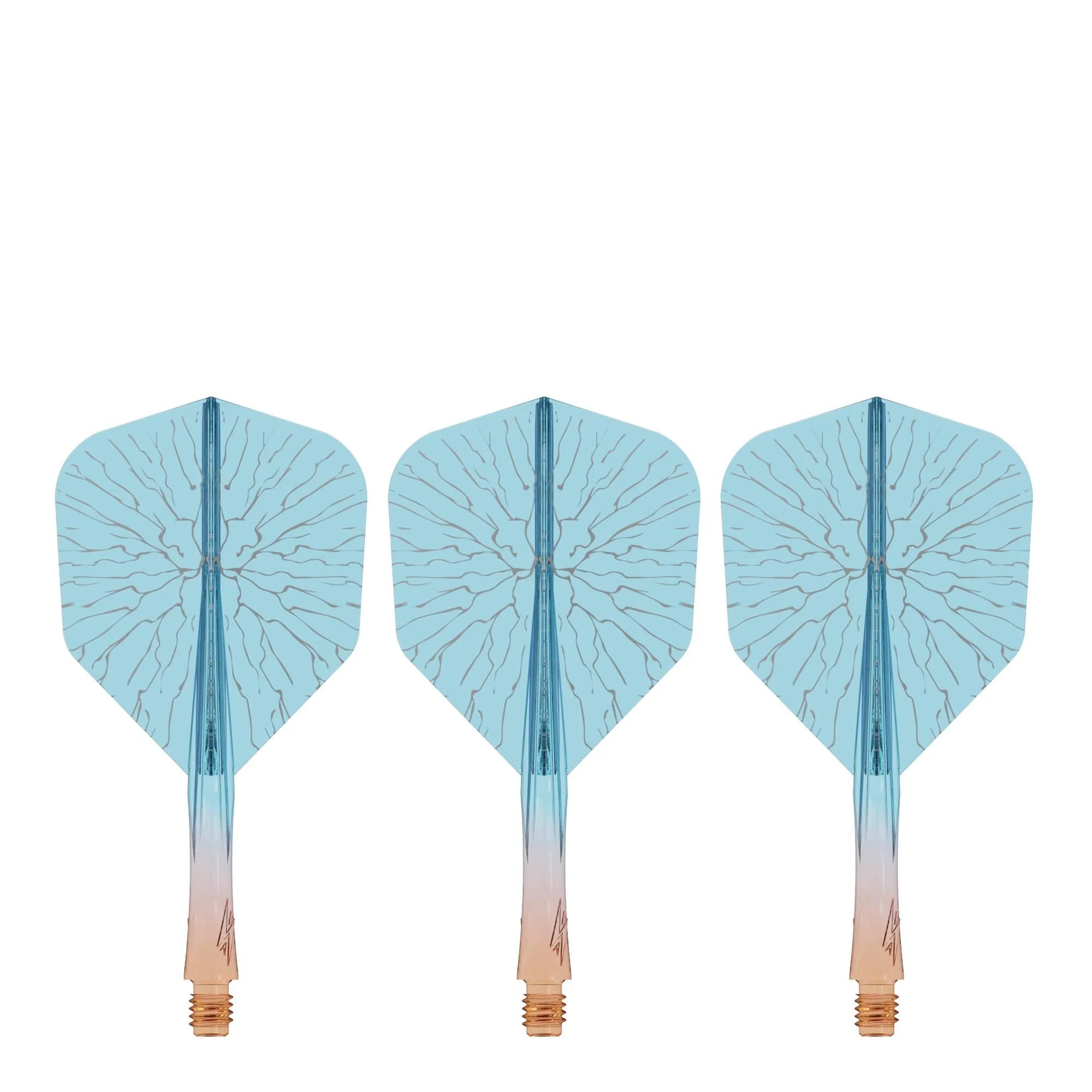 Caliburn SUP Flights - Moulded Shaft and Flight -  Standard No6 - Crack - Orange & Blue - Image 2