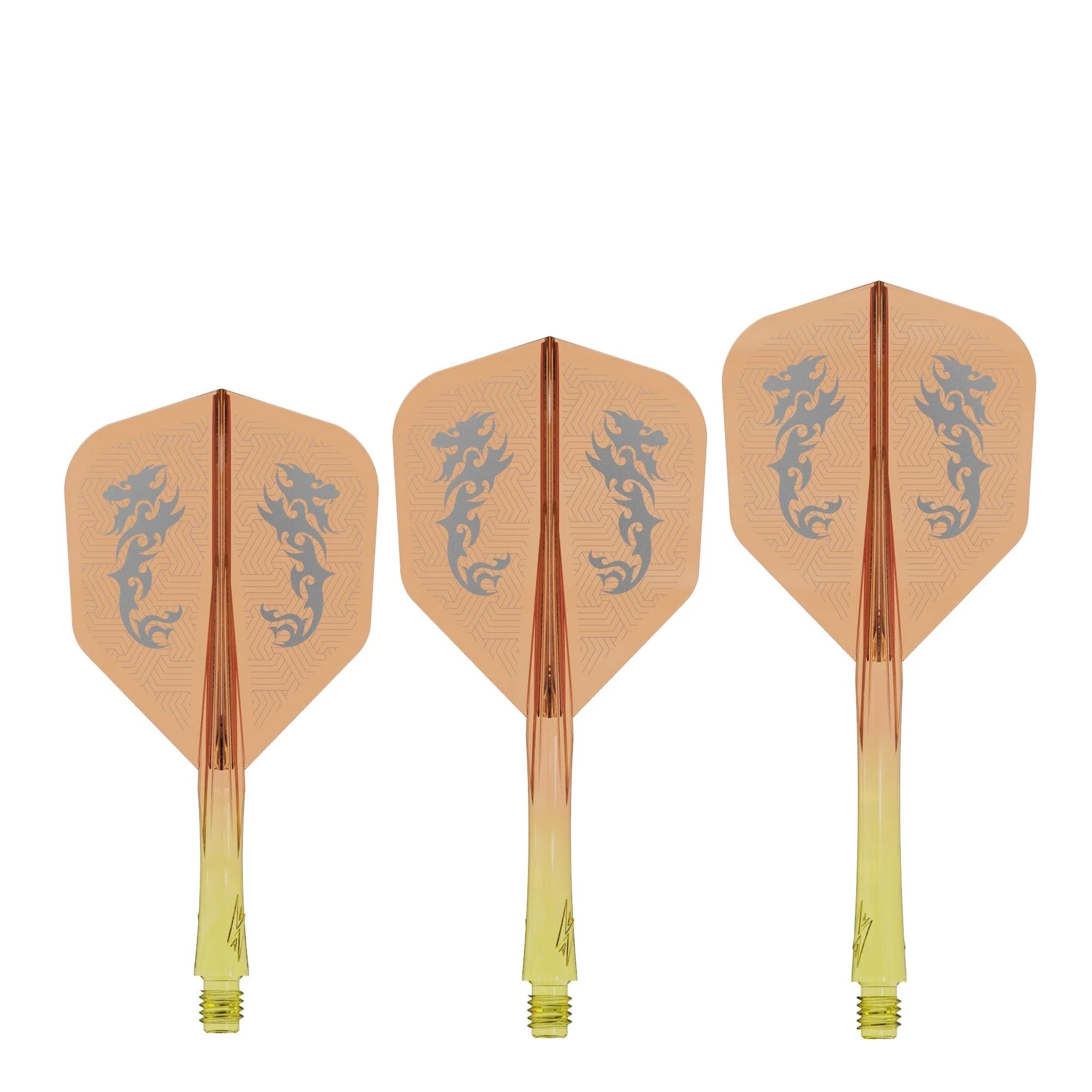 Caliburn SUP Flights - Moulded Shaft and Flight - Standard No6 - Dragon - Yellow & Orange