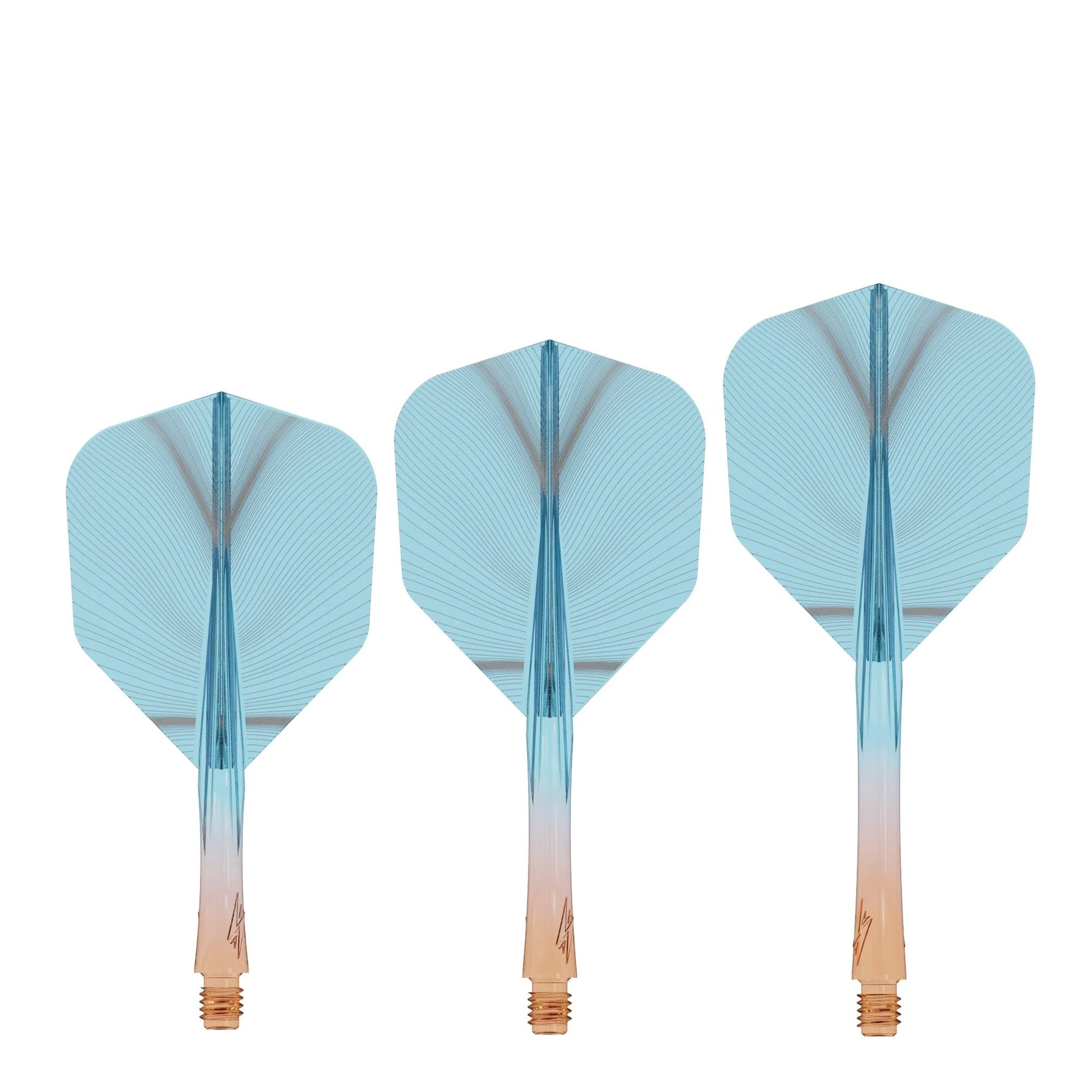 Caliburn SUP Flights - Moulded Shaft and Flight - Standard No6 - Feather - Orange & Blue