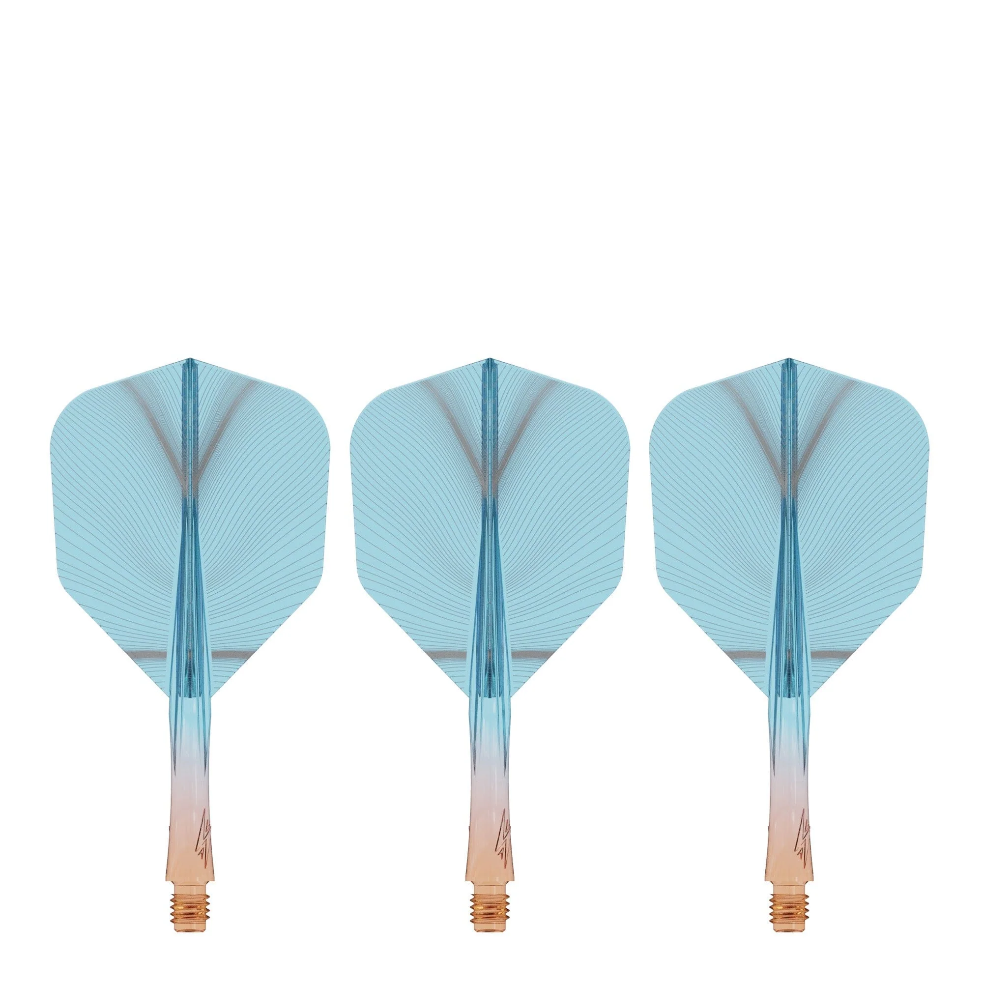 Caliburn SUP Flights - Moulded Shaft and Flight - Standard No6 - Feather - Orange & Blue - Image 2