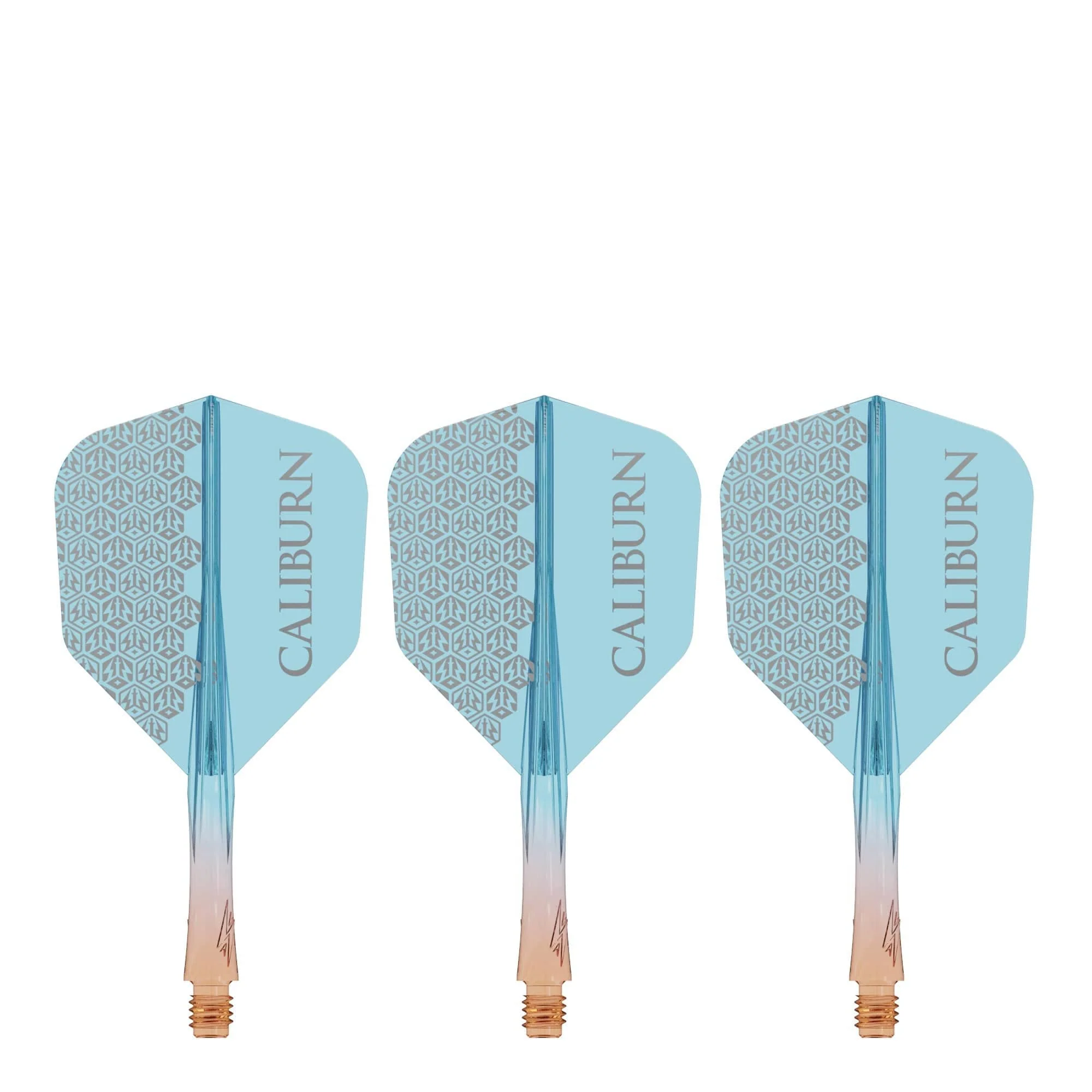Caliburn SUP Flights - Moulded Shaft and Flight -  Standard No6 - Logo - Orange & Blue - Image 2