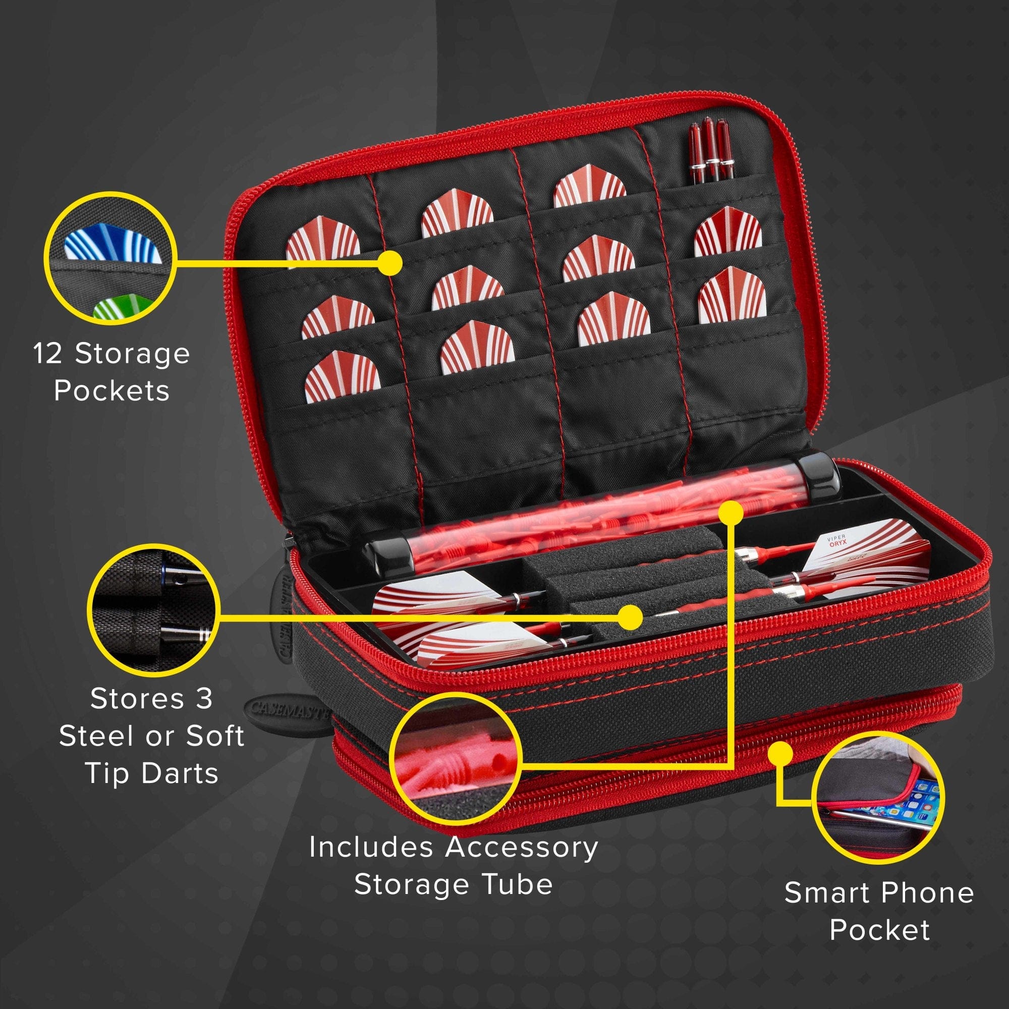 Casemaster Plazma Plus Dart Case - with phone pocket - Nylon - Image 5