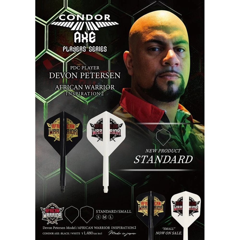 *Condor AXE Dart Flights - Devon Petersen - Standard - African Warrior - Inspiration 2 - White - Image 6