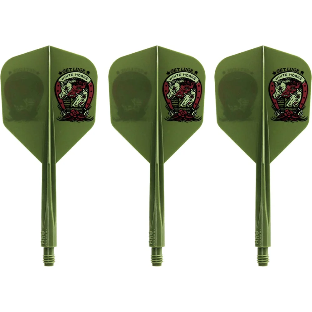 *Condor AXE Dart Flights - Get Luck - Horseshoe - Small - Olive Green - Image 2