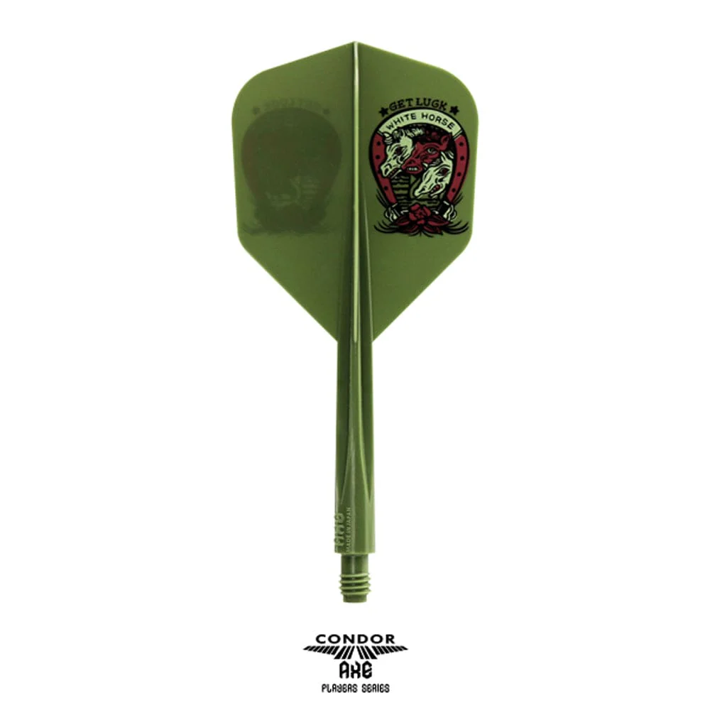 *Condor AXE Dart Flights - Get Luck - Horseshoe - Small - Olive Green - Image 3
