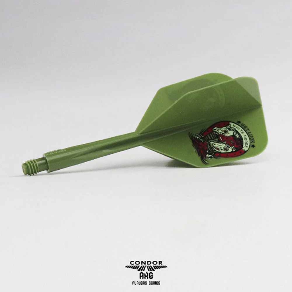 *Condor AXE Dart Flights - Get Luck - Horseshoe - Small - Olive Green - Image 5