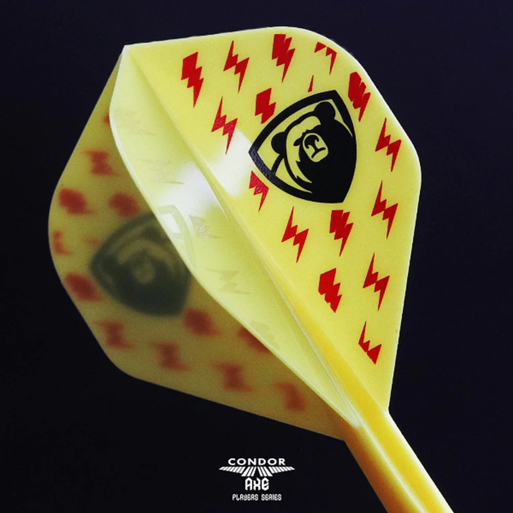 *Condor AXE Player Series Dart Flights - Miyu Miyawaki - Thunderbolt Bear - Standard - Yellow - Image 4