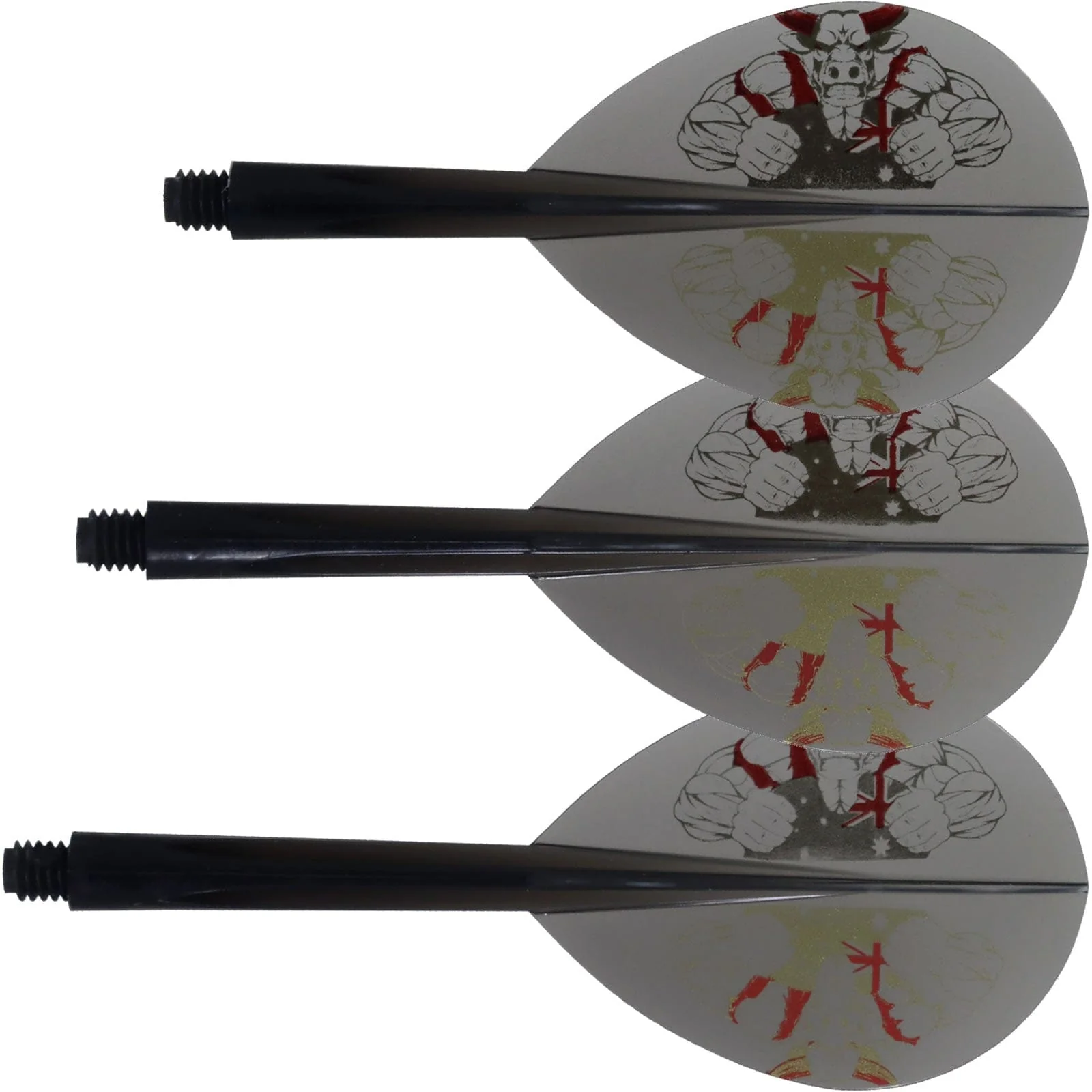*Condor Dart Flights - Zero Stress - Teardrop - The Bull - Clear Black - Image 7