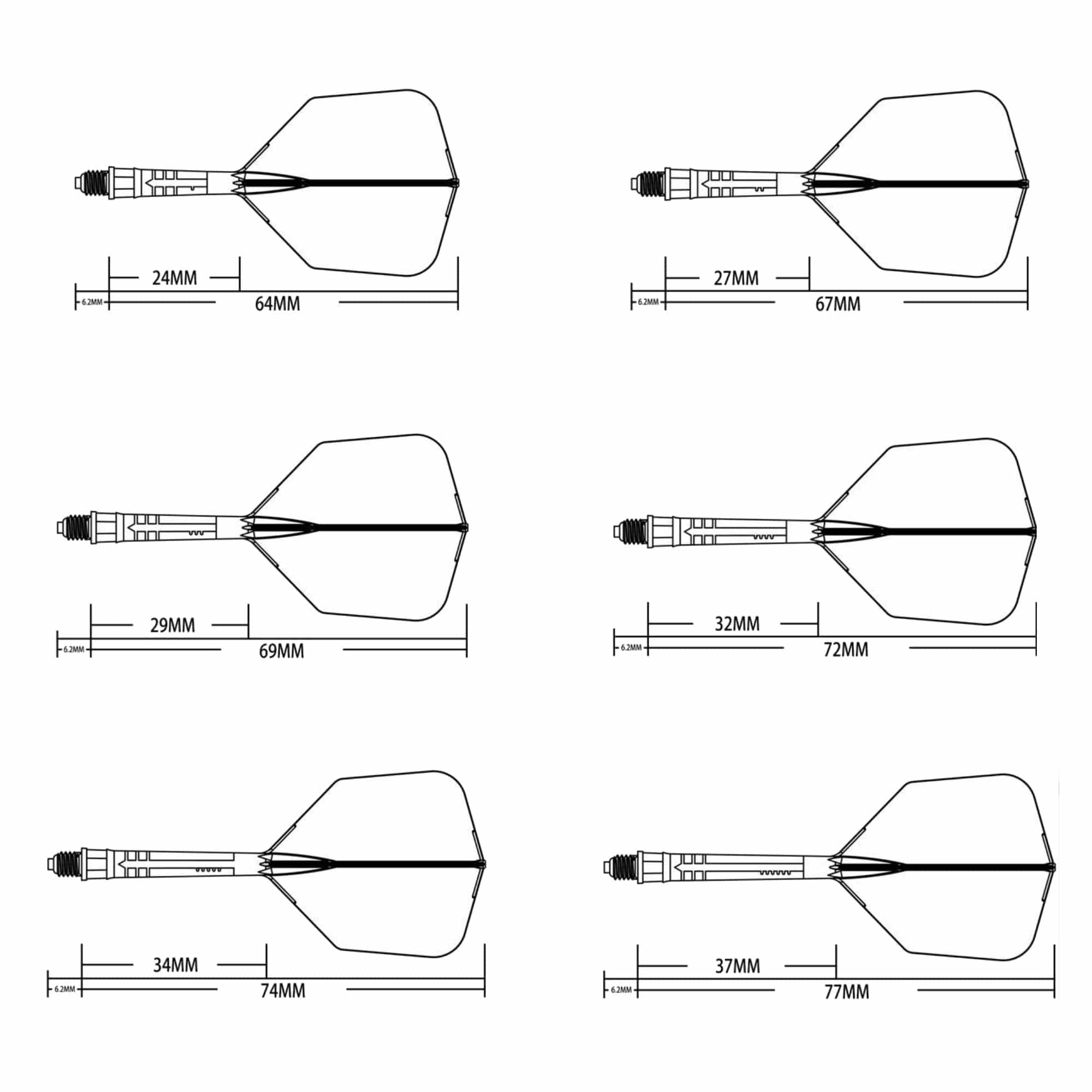 Cuesoul Rost T19 Carbon Fibre - Integrated Dart Shaft and Flights - Big Wing - Orange - Image 8