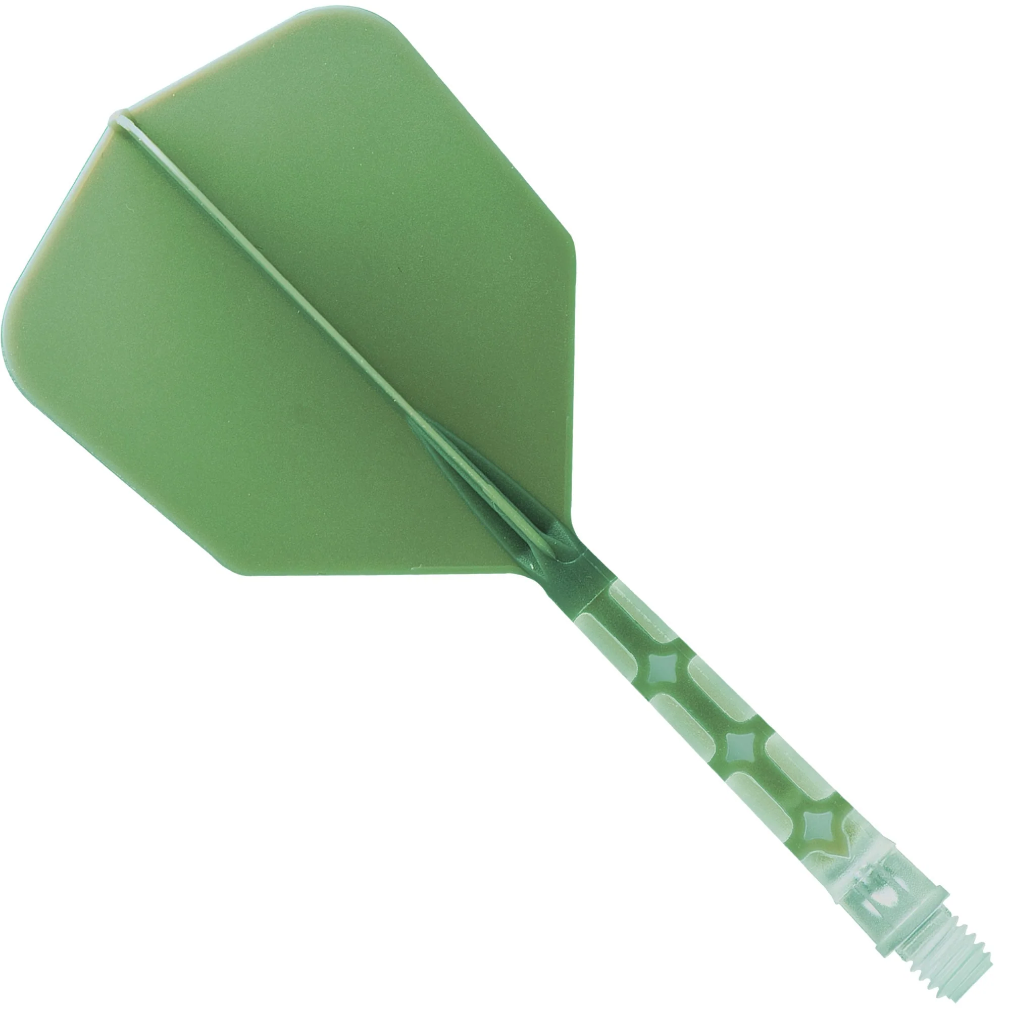 Cuesoul Rost T19 Integrated Dart Shaft and Flights - Big Wing - Clear with Green Flight