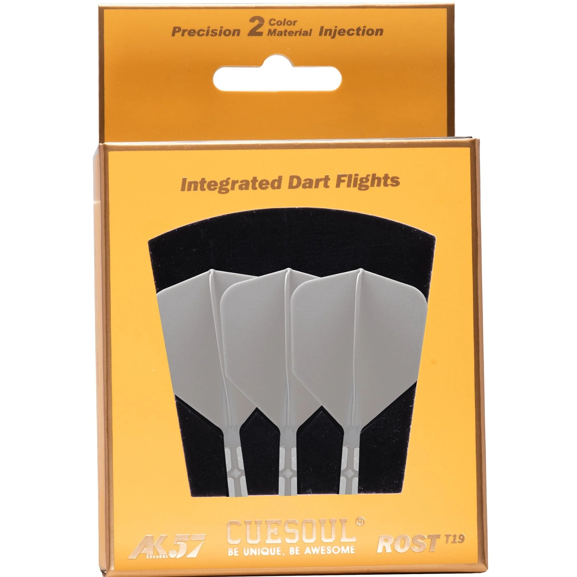 Cuesoul Rost T19 Integrated Dart Shaft and Flights - Big Wing - Clear with Grey Flight - Image 9