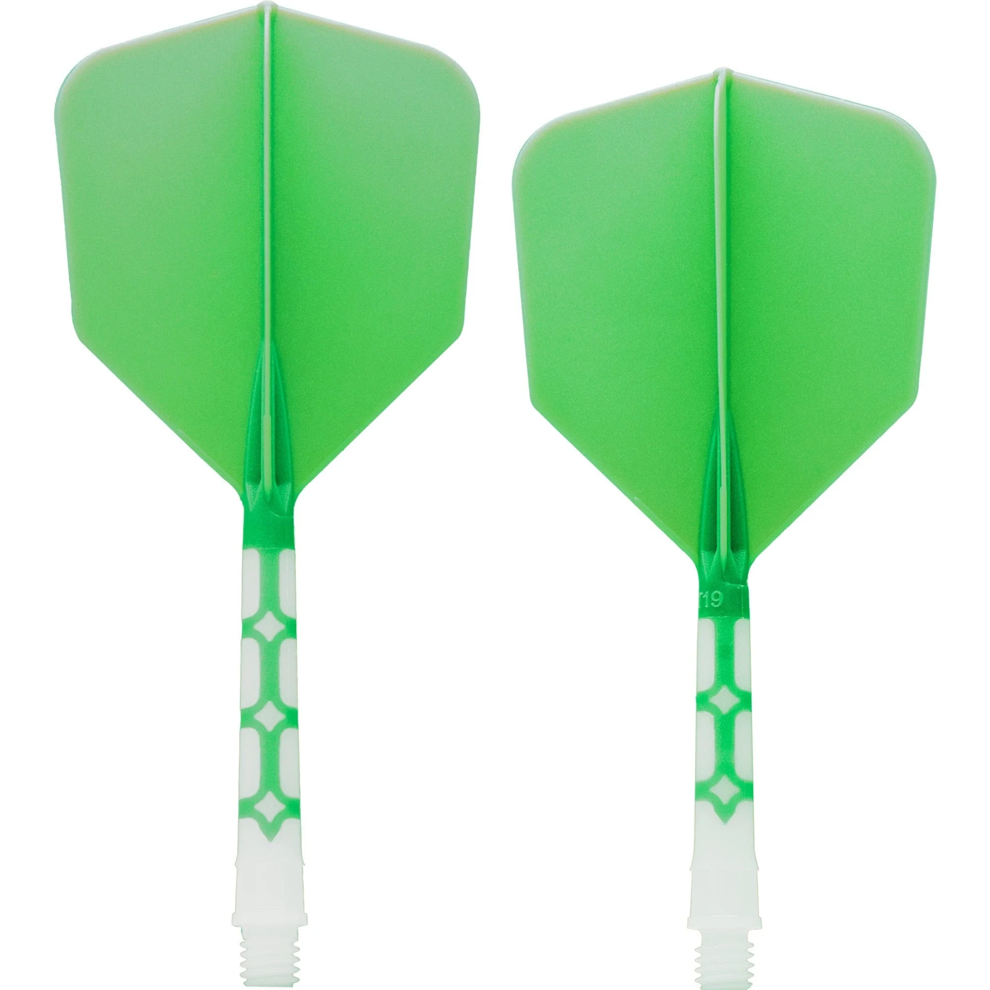 Cuesoul Rost T19 Integrated Dart Shaft and Flights - Big Wing - White with Green Flight - Image 3