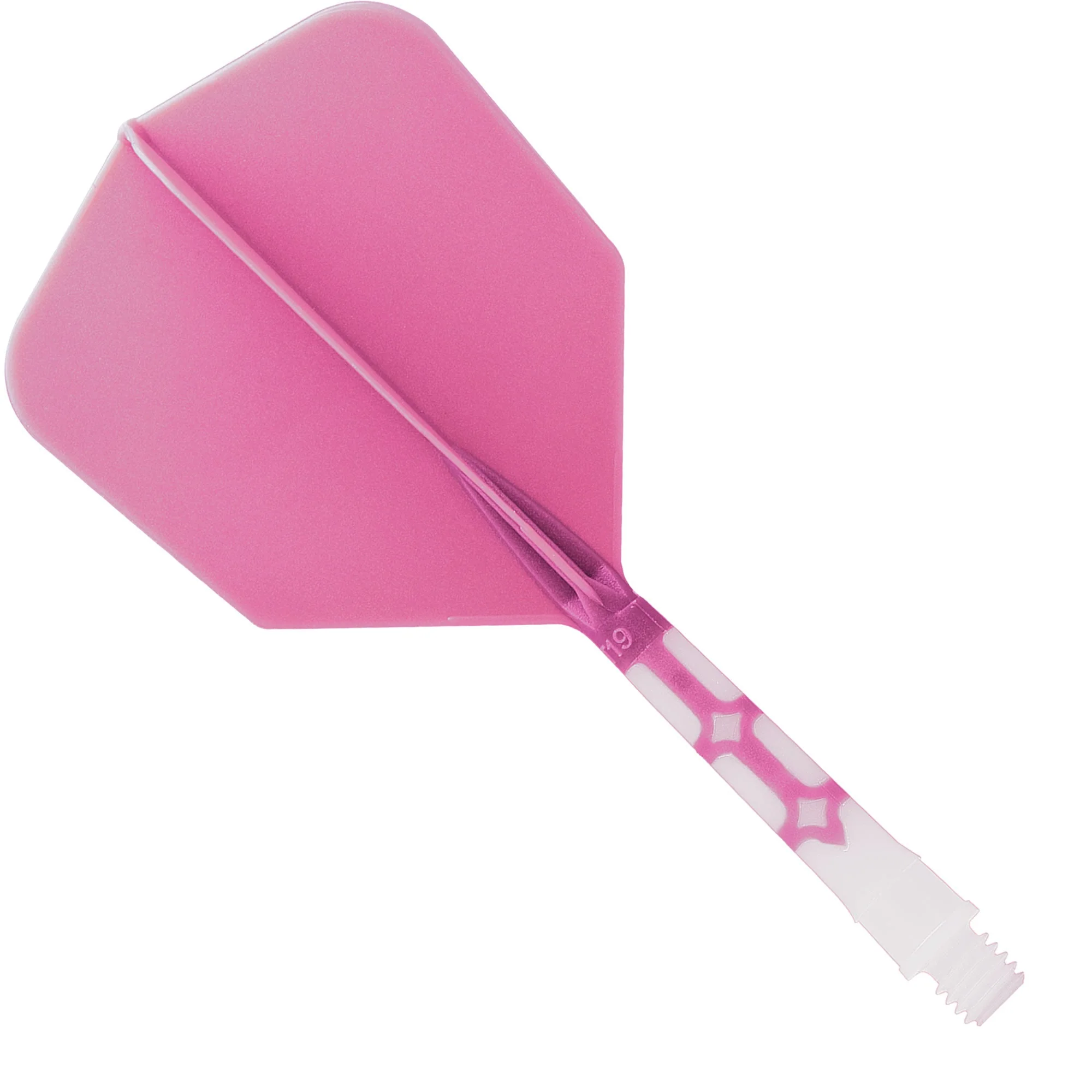 Cuesoul Rost T19 Integrated Dart Shaft and Flights - Big Wing - White with Pink Flight - Image 2