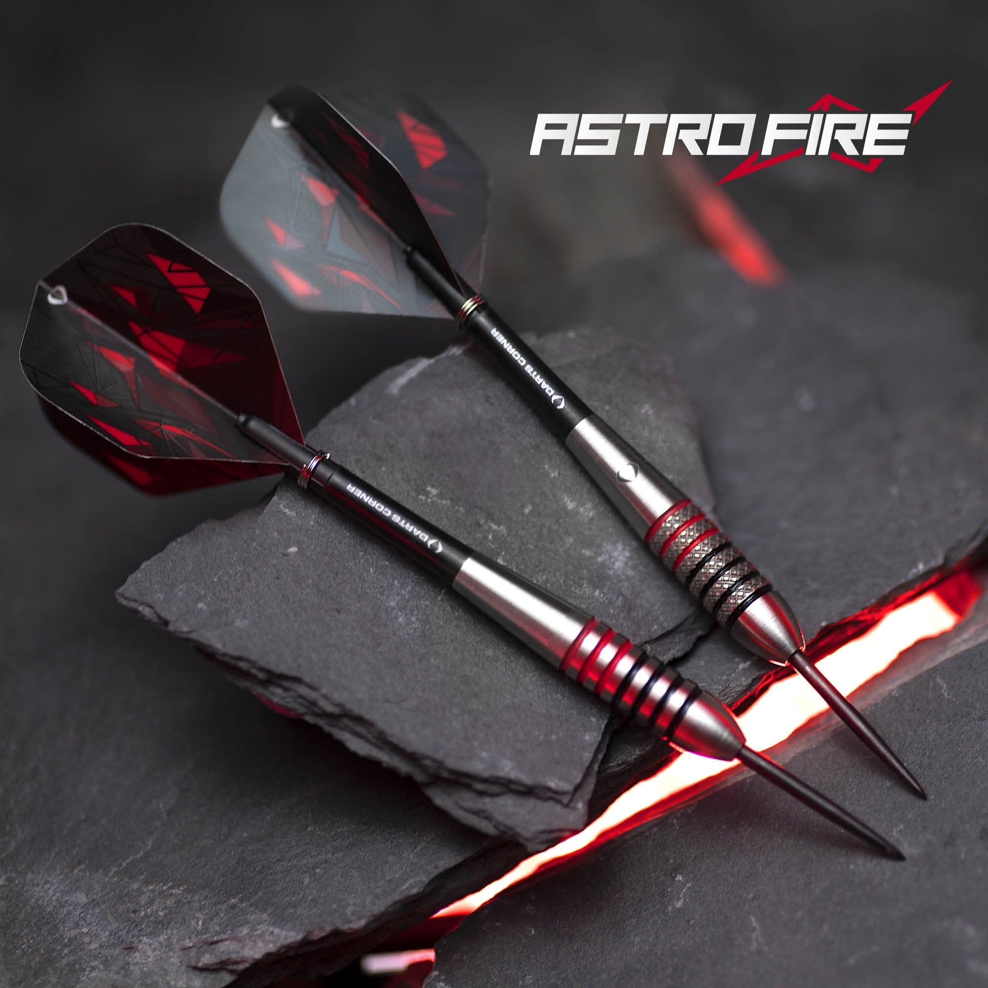 Darts Corner Astrofire Darts - Steel Tip - Knurled - Black & Red - Image 10