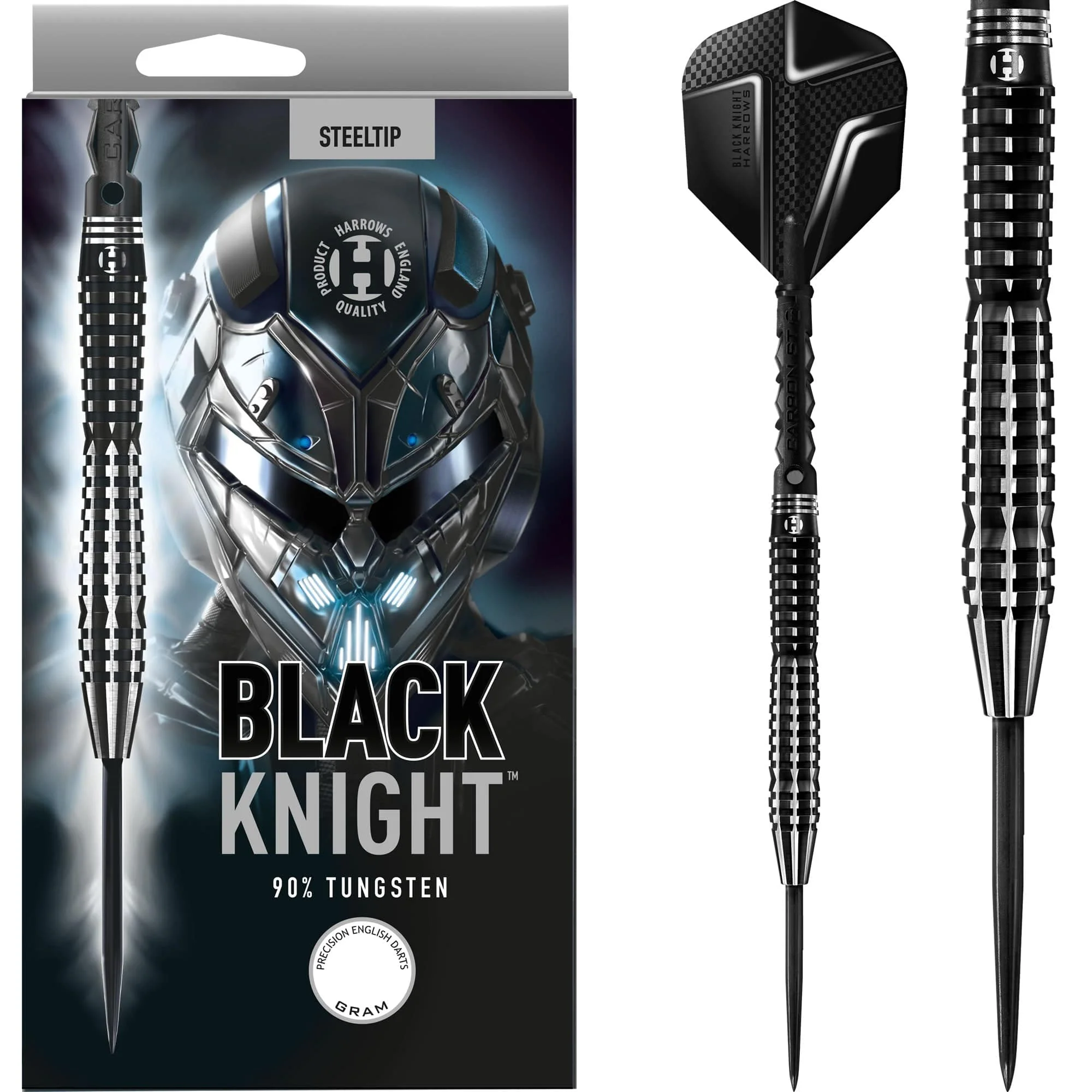 *Harrows Black Knight Darts - Steel Tip - Black & Silver