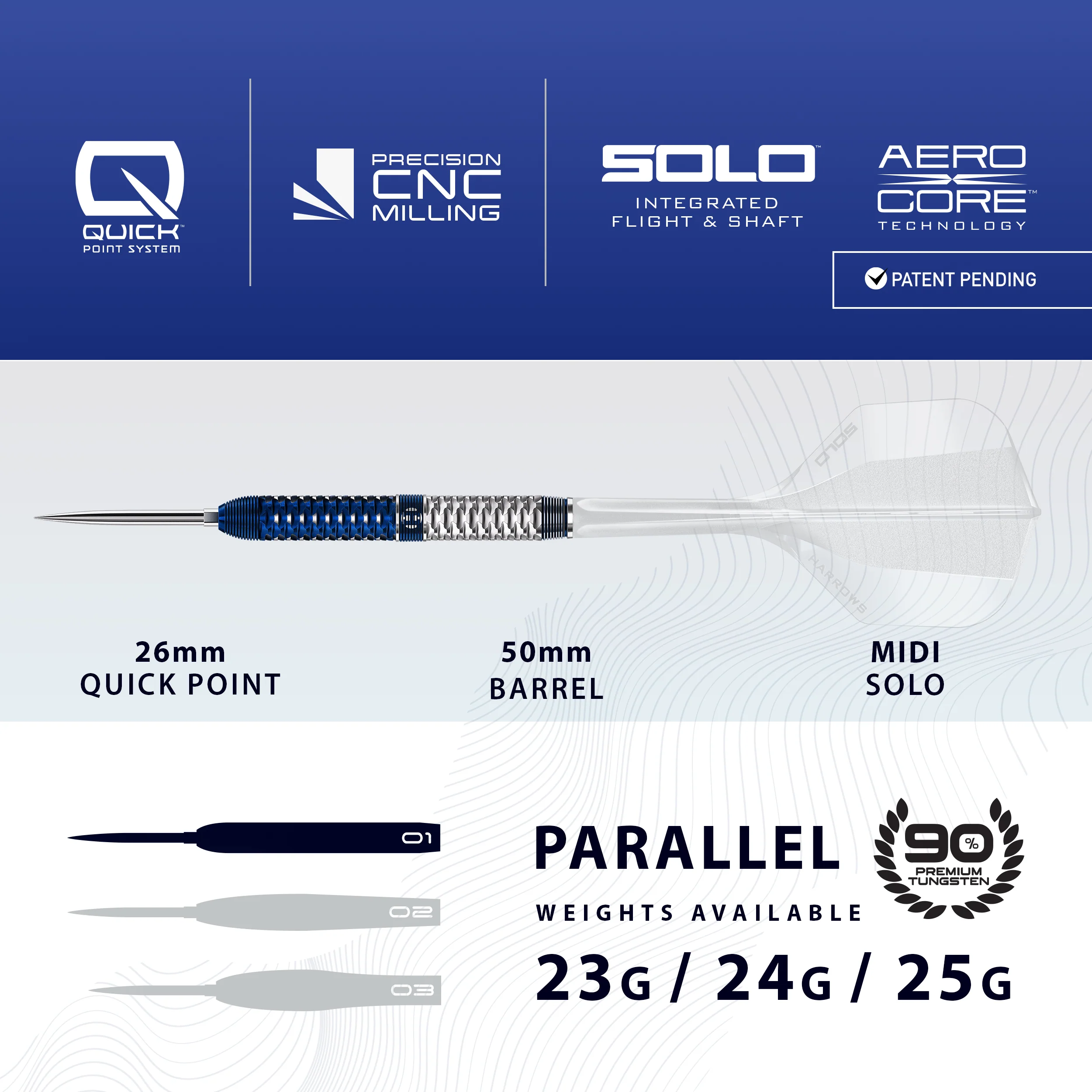Harrows Geo Darts - Steel Tip - 90% Tungsten - Geo 01 - Image 3