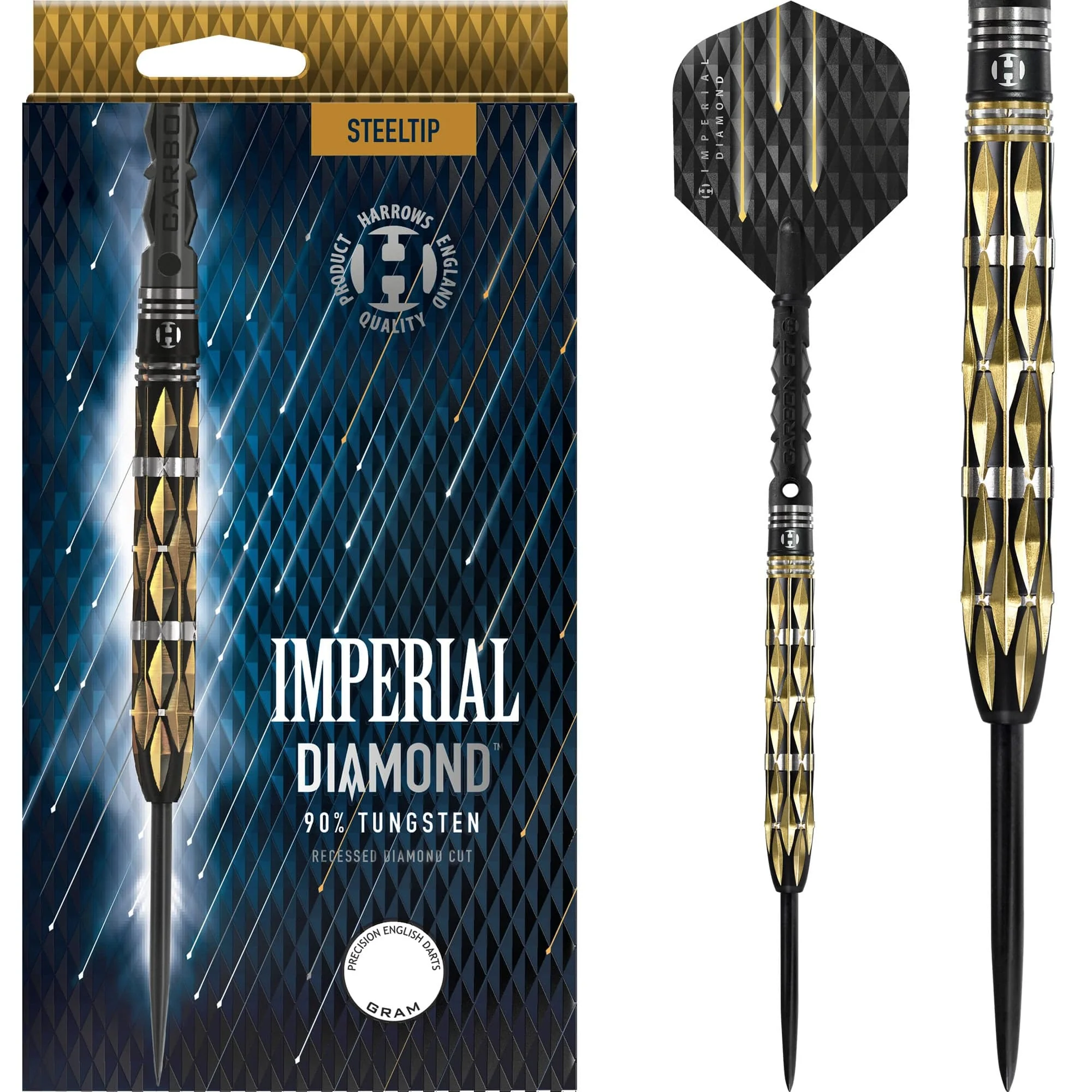 *Harrows Imperial Diamond Darts - Steel Tip - Gold Diamond