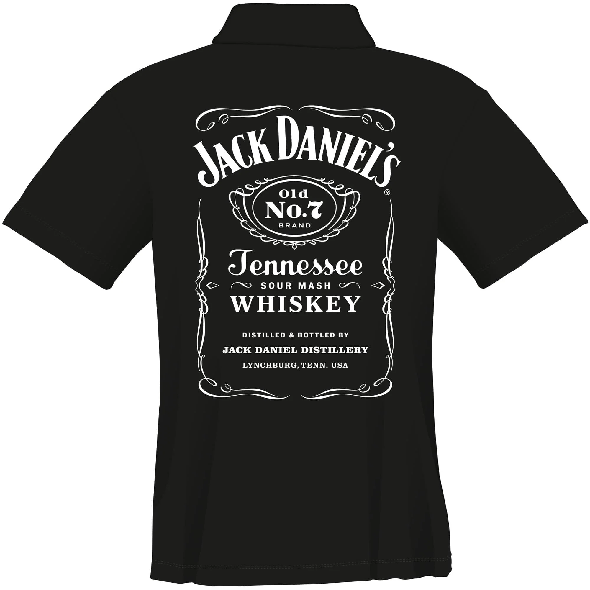 Jack Daniels - Soft Feel Dart Shirt - Logo Design - Black - Image 2