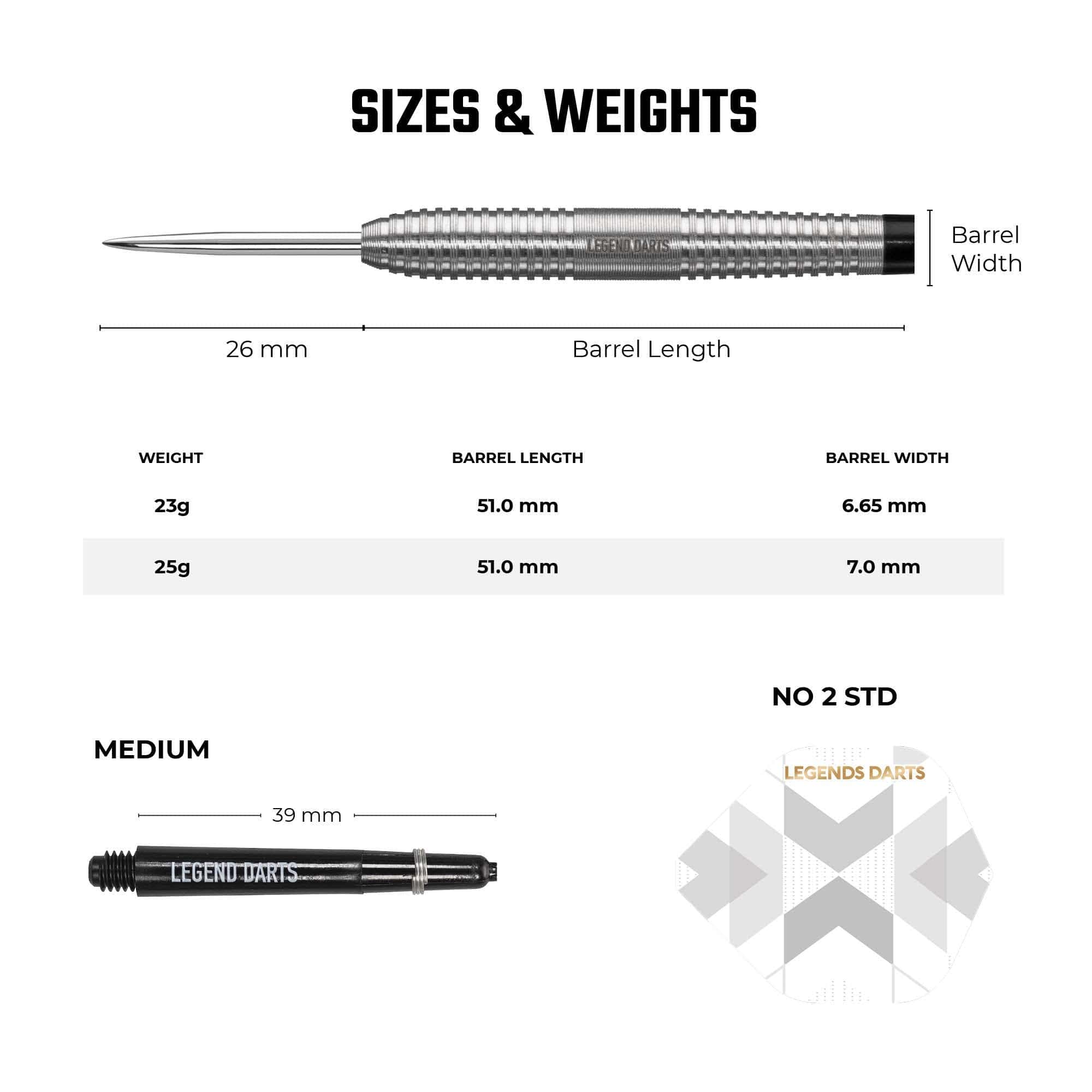 *Legend Darts - Steel Tip - 90% Tungsten - Pro Series - V1 - Ringed Micro Cut - Image 3