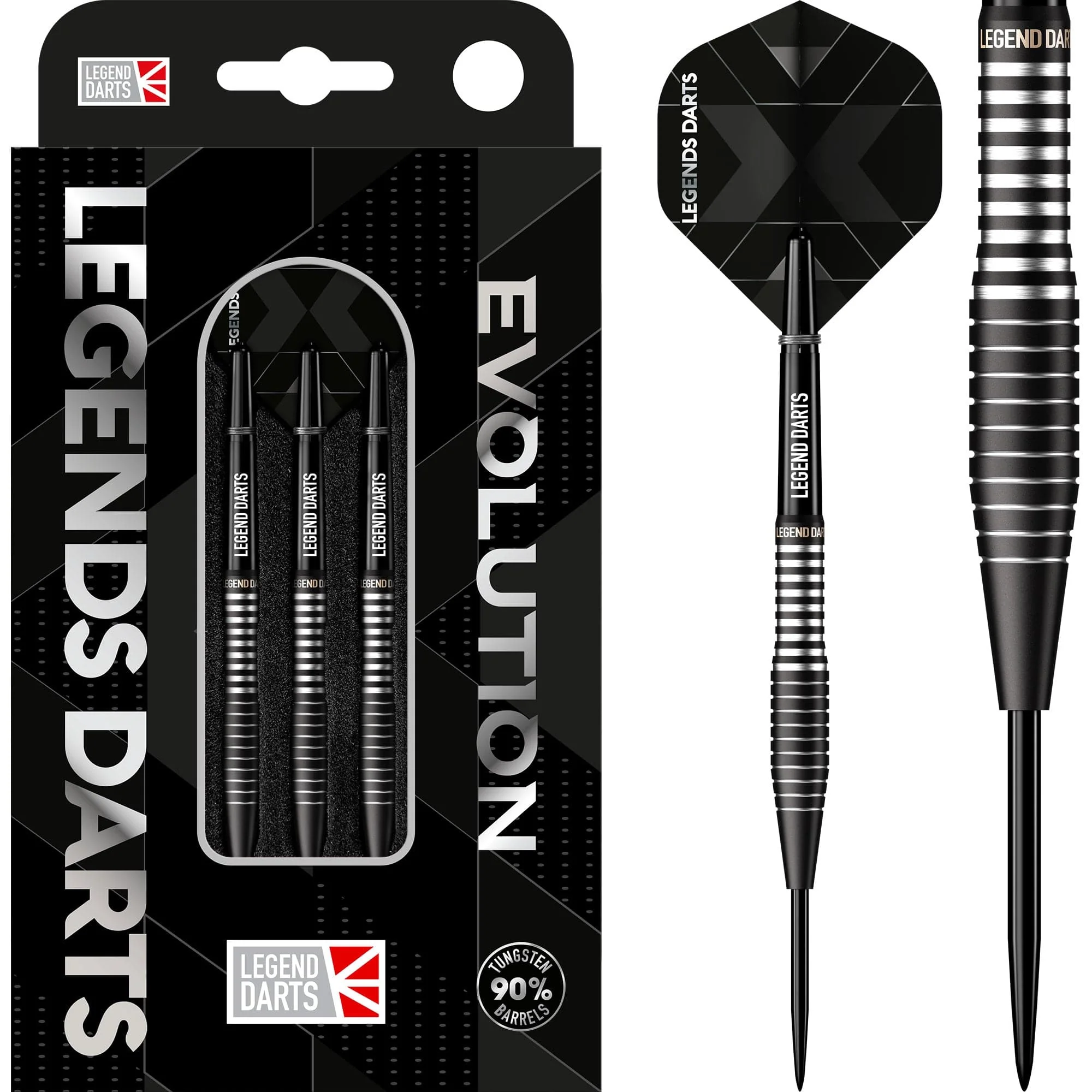*Legend Darts - Steel Tip - Revolution Series - B04 - Black - Torpedo