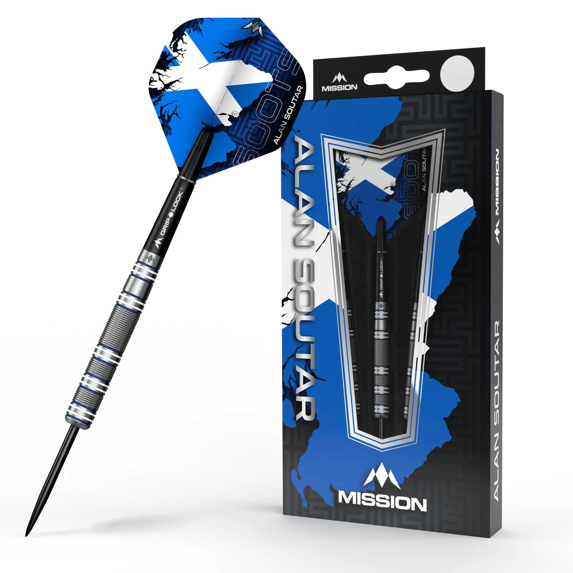 Mission Alan Soutar Darts - Steel Tip - Soots - Blue & White - Image 2