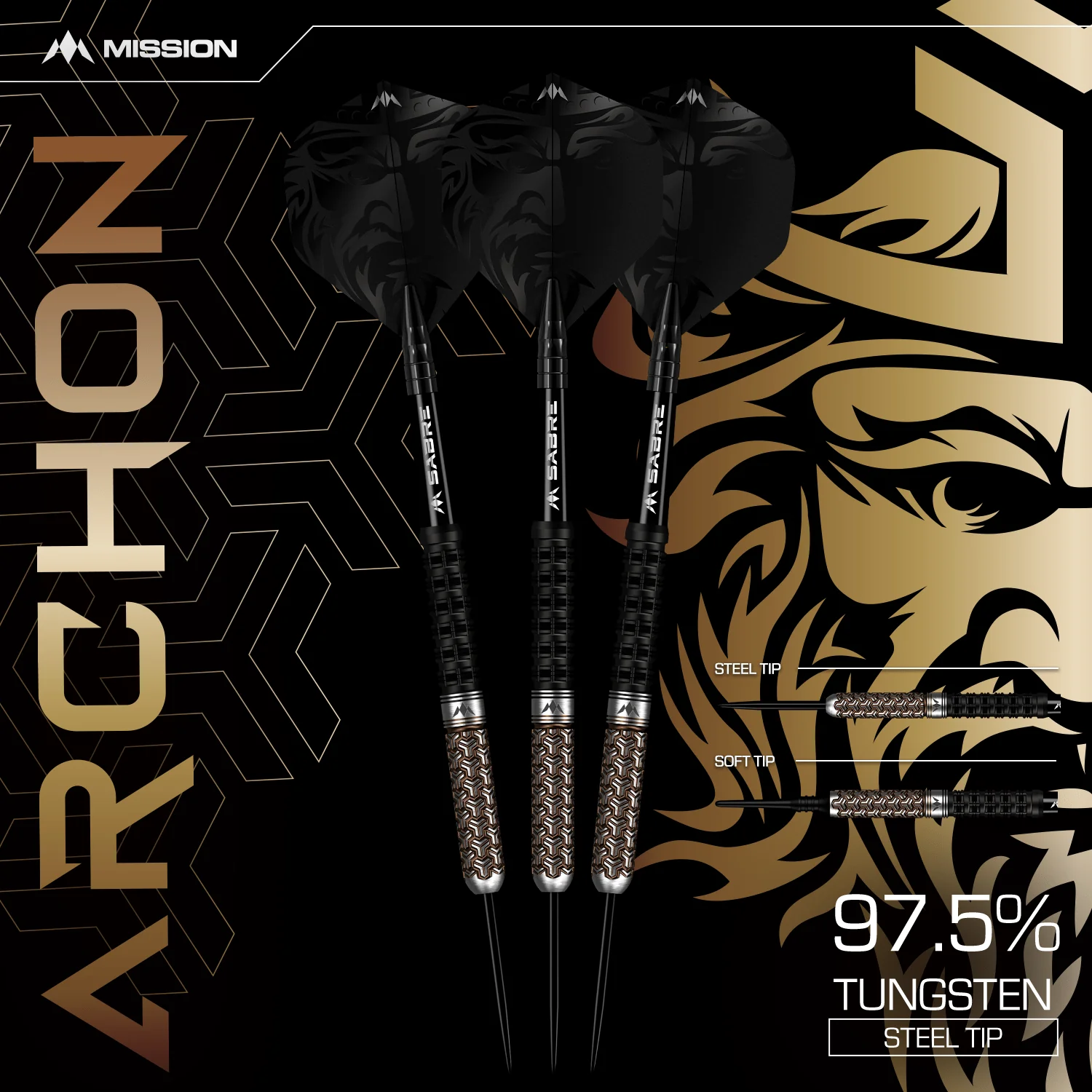 Mission Archon Darts - Soft Tip - 97.5% - Black & Bronze PVD - Image 11