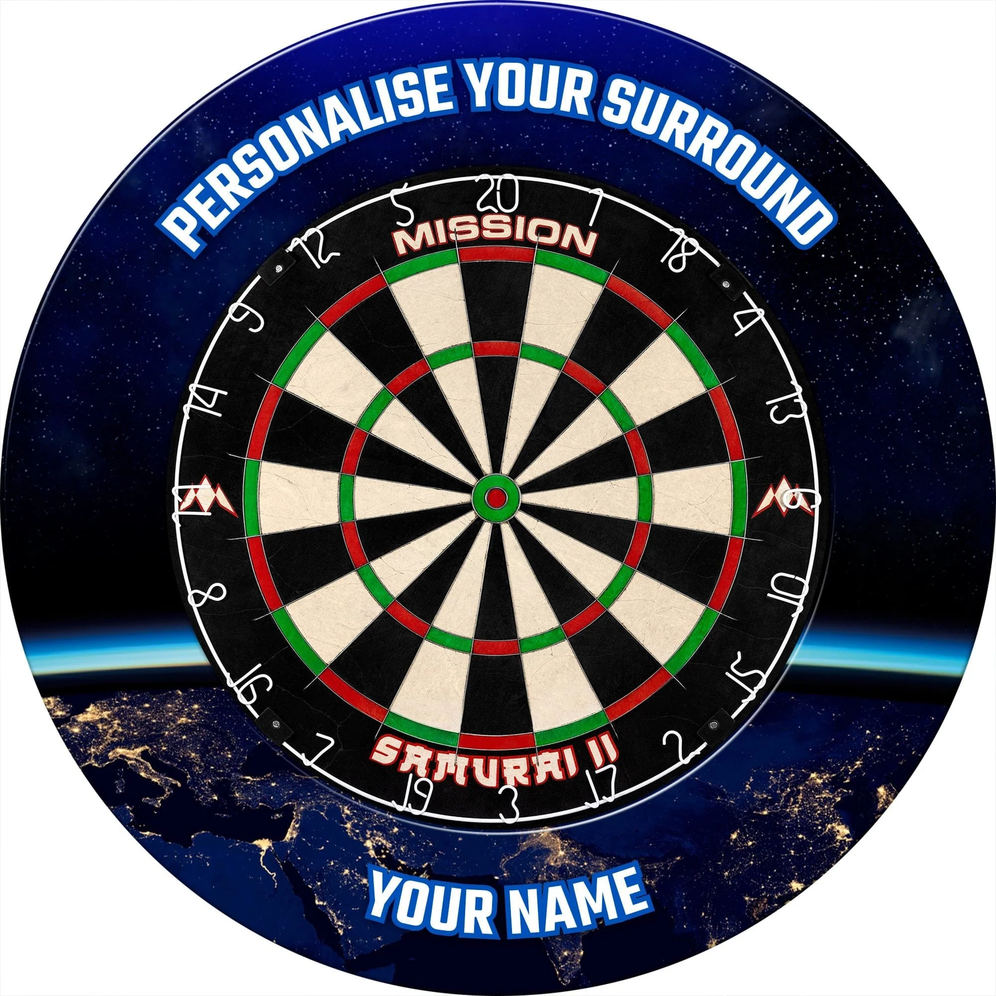 Mission Dartboard Surround - Heavy Duty - Design Collection - Earth at Night - Image 3