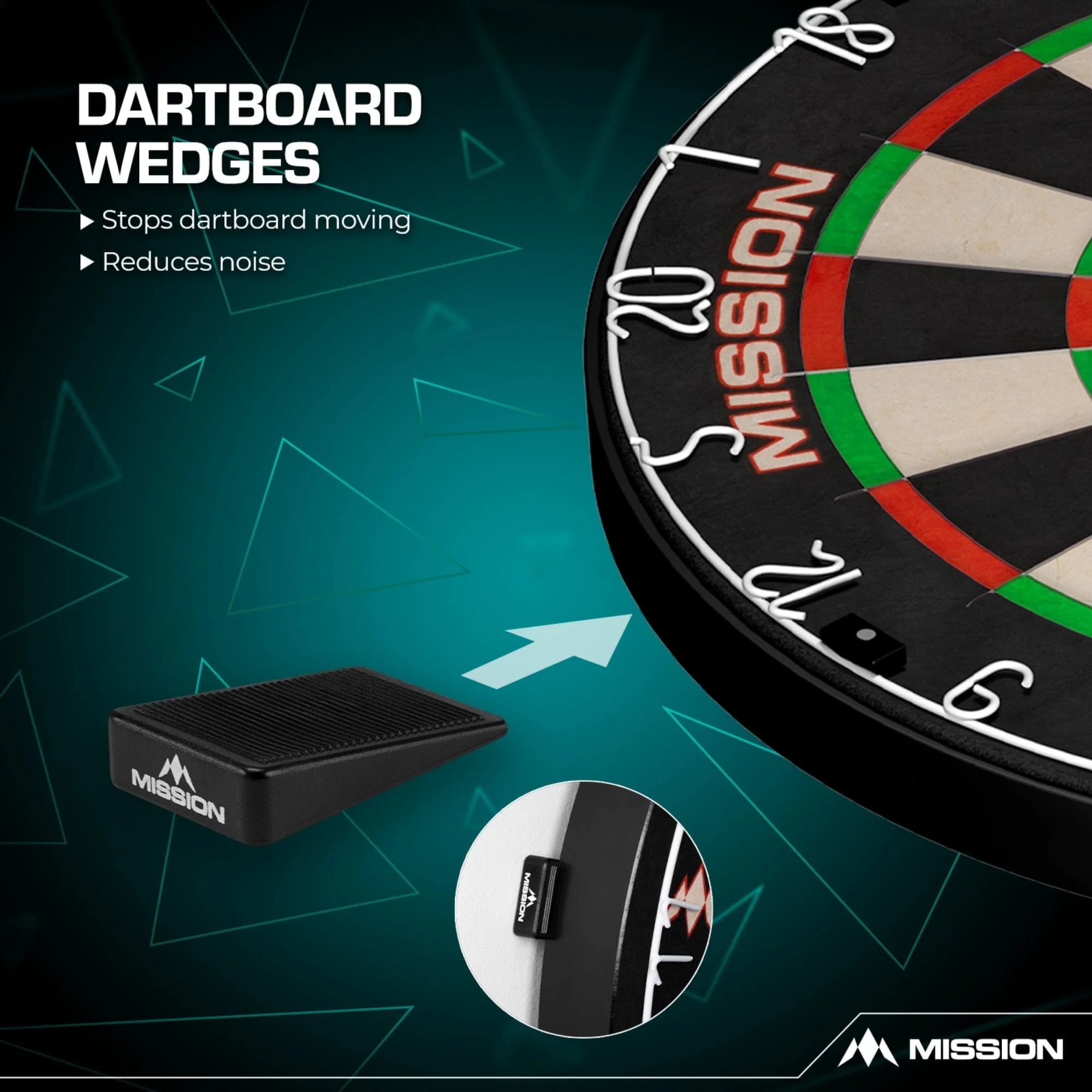 Mission Dartboard Wedges - Board Packer - Pack 8 - Black - Image 6