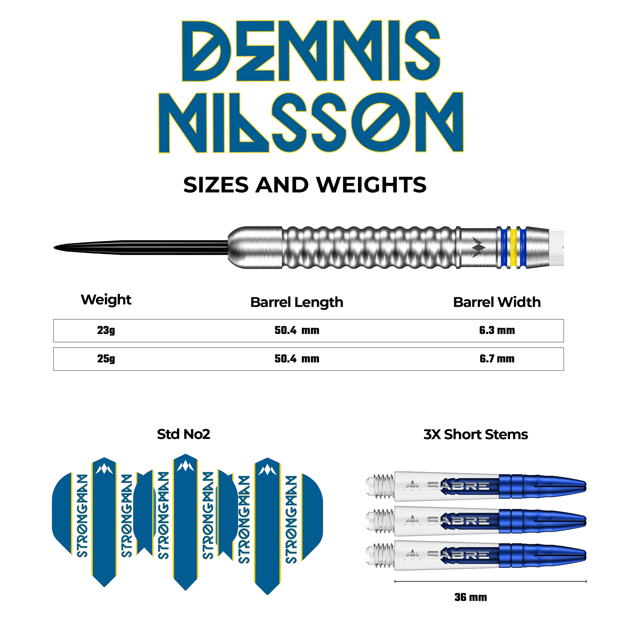 *Mission Dennis Nilsson Darts - Steel Tip - 95% Tungsten - Silver - Image 4