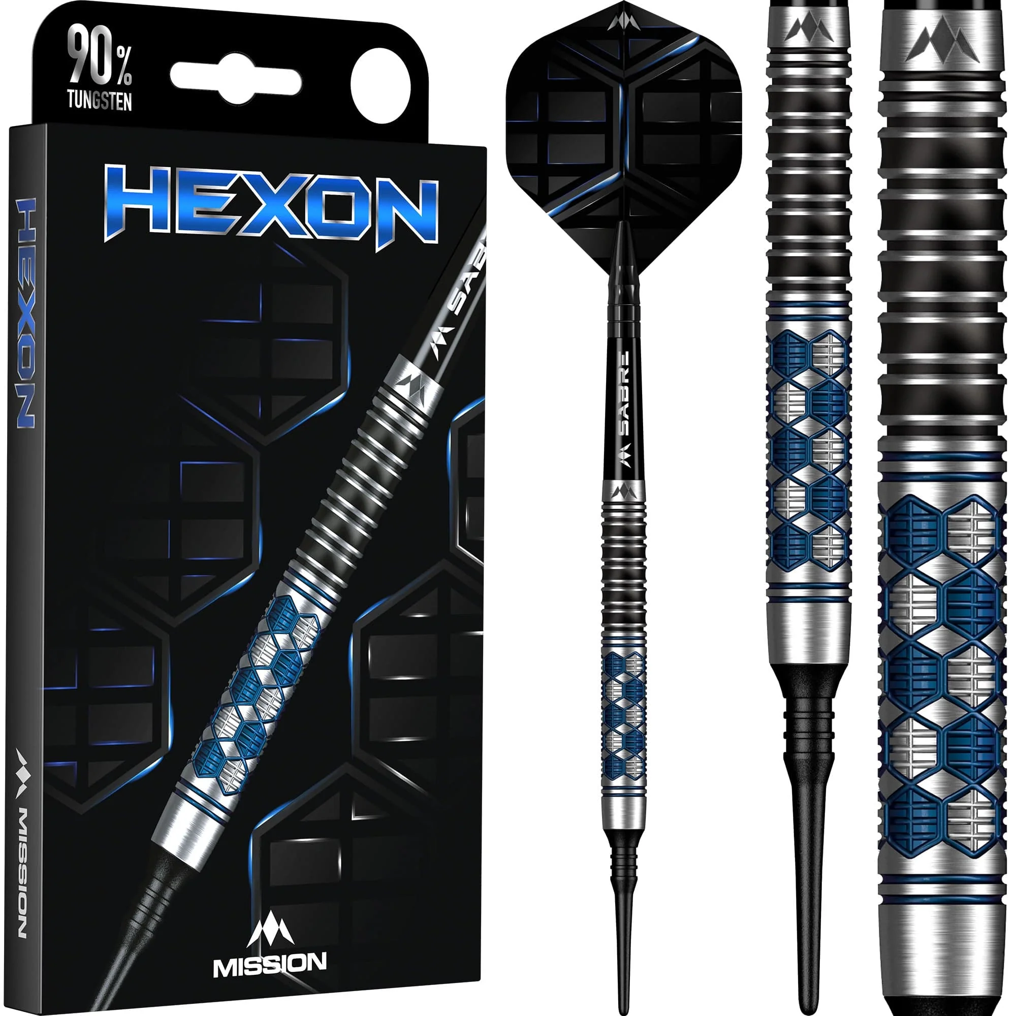 Mission Hexon Darts - Soft Tip - 90% - Blue PVD - Image 2