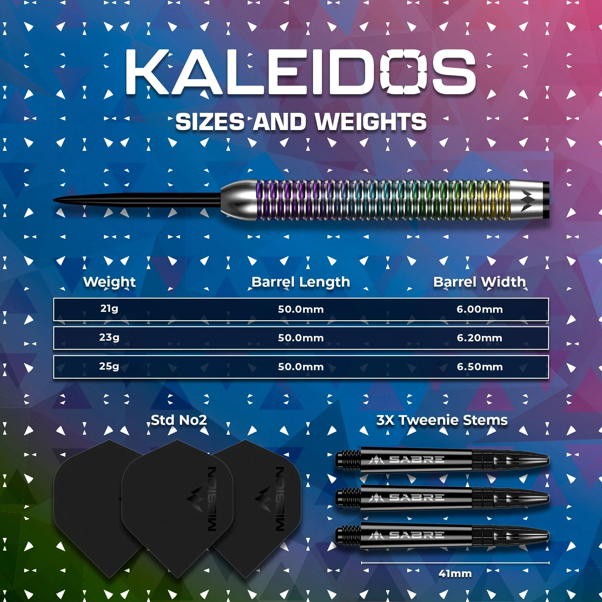 Mission Kaleidos Darts - Steel Tip - 95% Tungsten - Image 4
