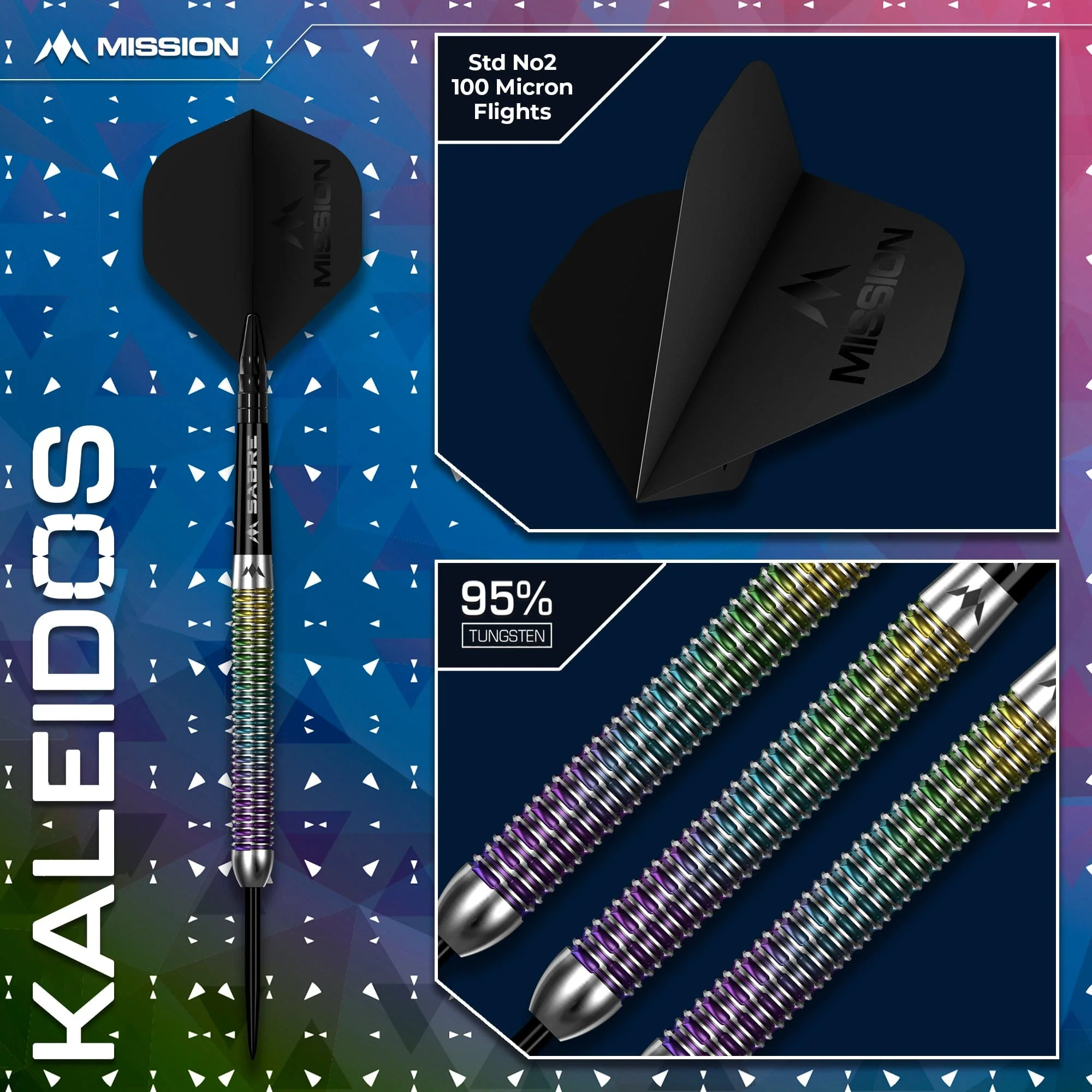 Mission Kaleidos Darts - Steel Tip - 95% Tungsten - Image 5