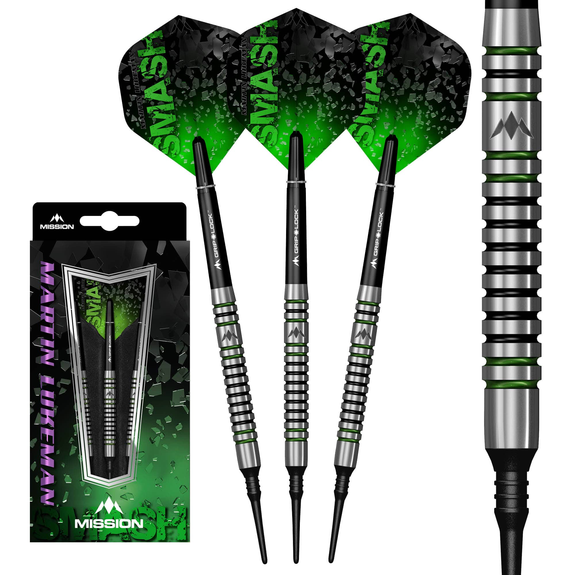 Mission Martin Lukeman Darts - Soft Tip - Black & Green - 20g - Image 5