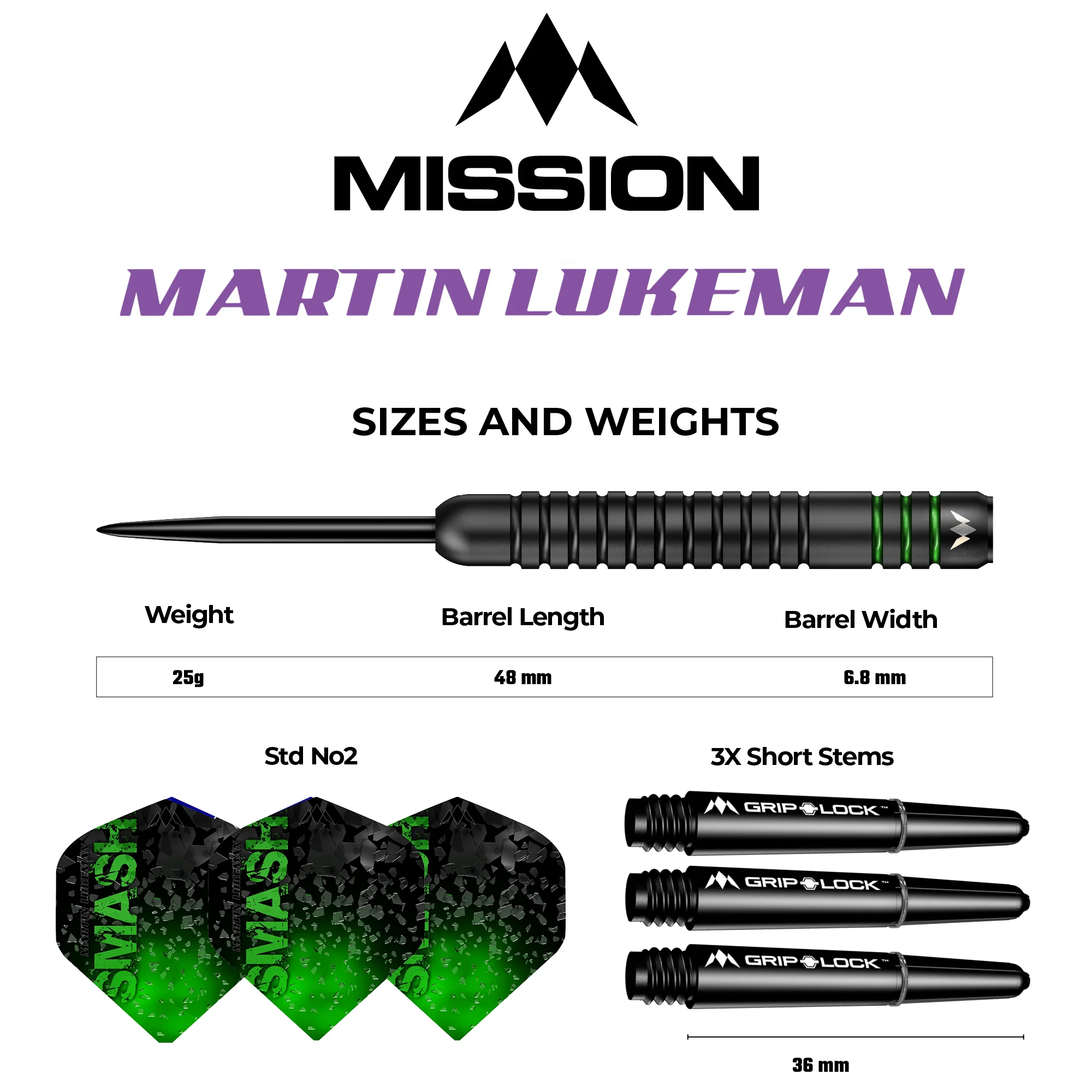 Mission Martin Lukeman Darts - Steel Tip -  90% - Smash - Black Titanium - Image 8